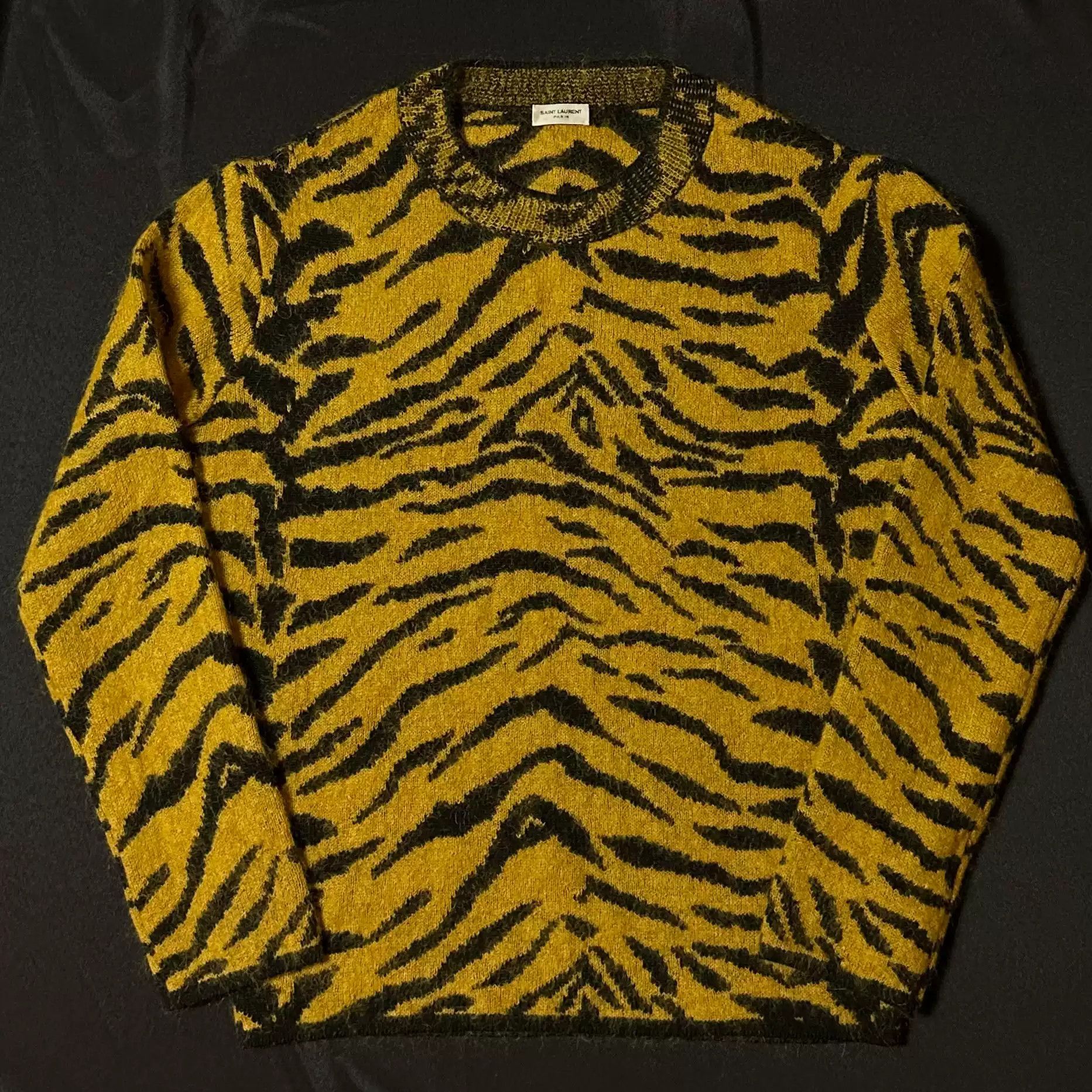 Saint Laurent Tiger Cardigan Saint Laurent 19FW Rose Tiger Sweater