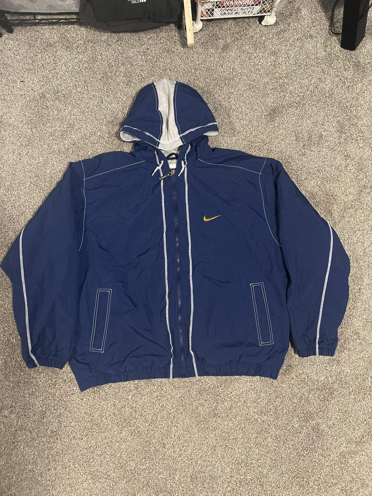 Nike × Vintage Vintage 90’s Heavy Coat With Back Swoosh Hit size XXL Size US XXL / EU 58 / 5 - 1 Thumbnail