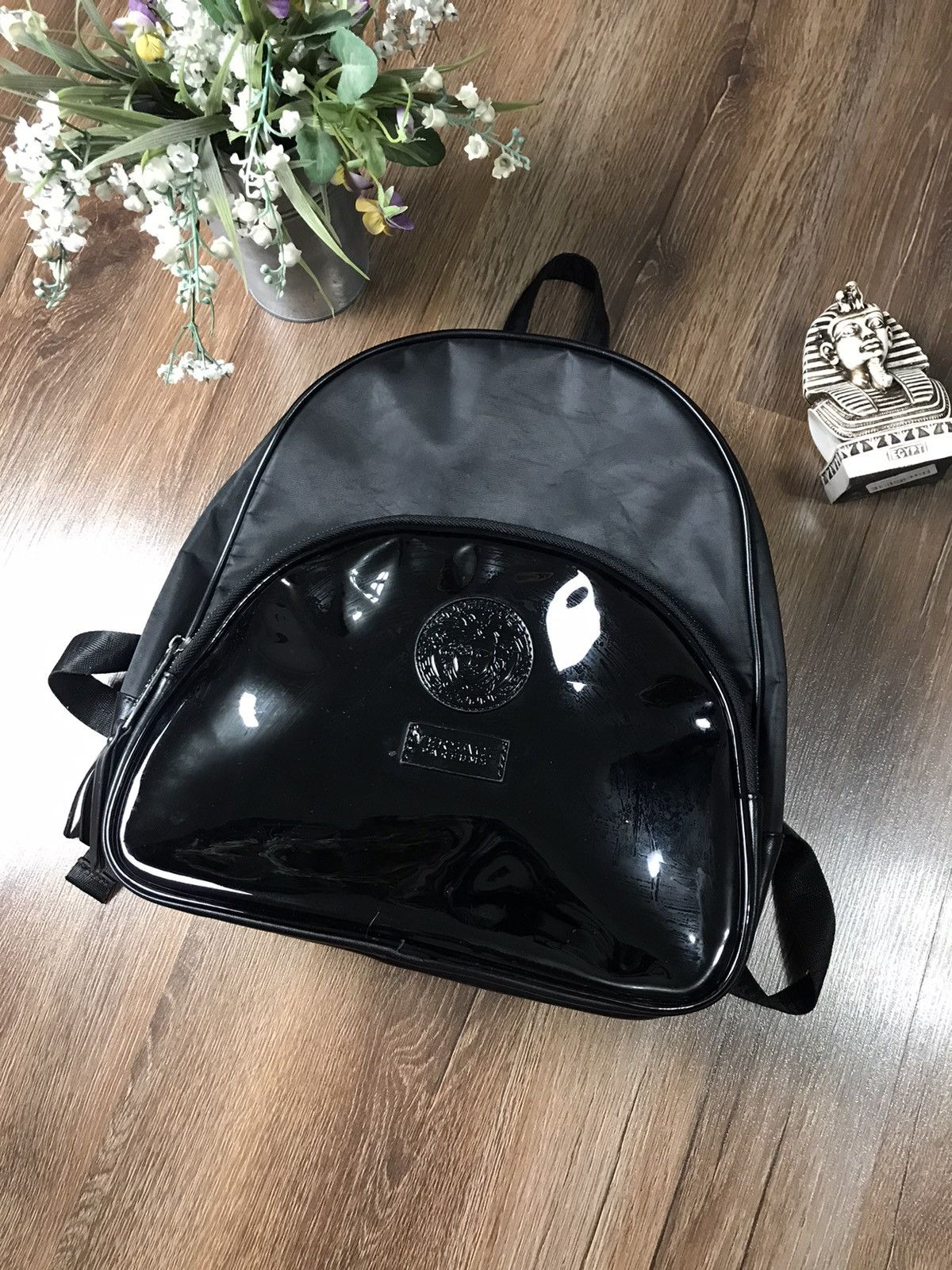 Versace Jeans Couture Versace Luxury Black Nylon Medusa Backpack bag Size ONE SIZE - 2 Thumbnail