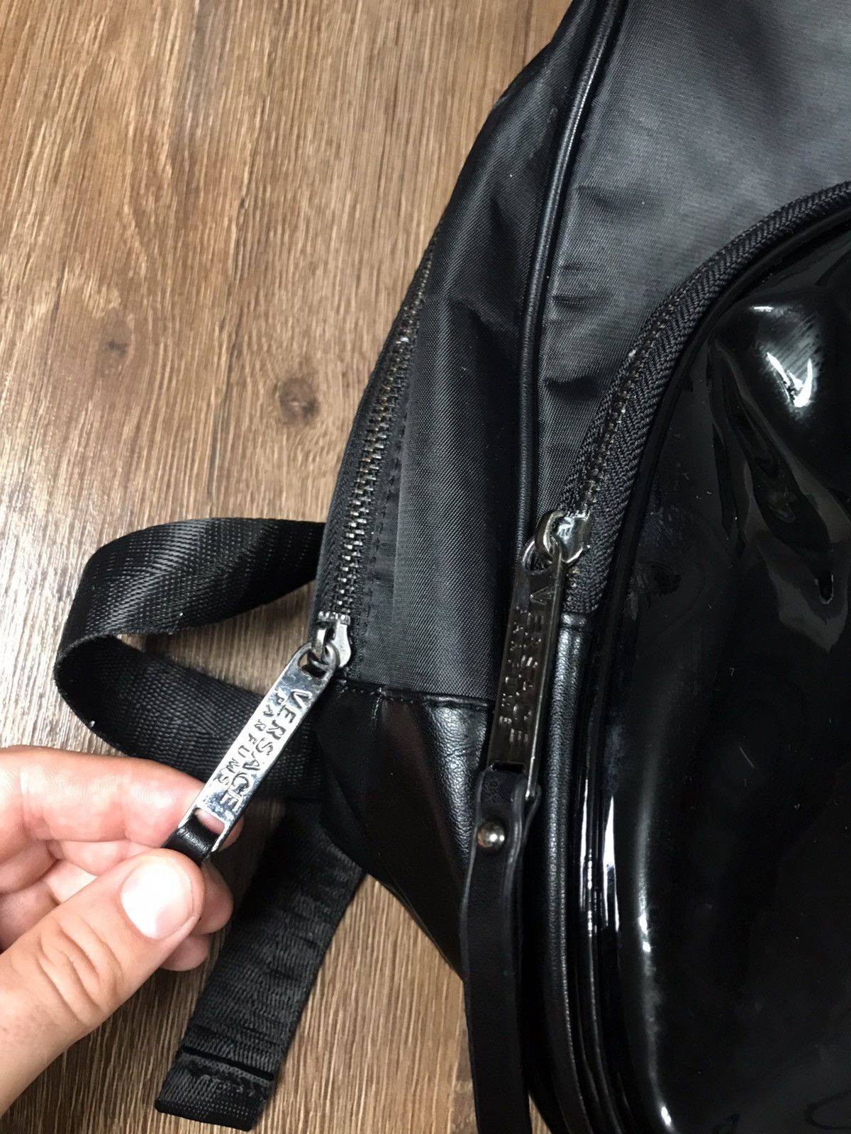 Versace Jeans Couture Versace Luxury Black Nylon Medusa Backpack bag Size ONE SIZE - 4 Thumbnail