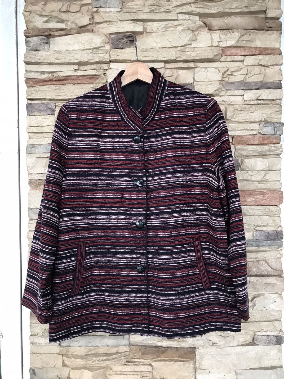Vintage Vintage Lady’s Mode Stripes Button Up Jacket Size L / US 10 / IT 46 - 1 Thumbnail