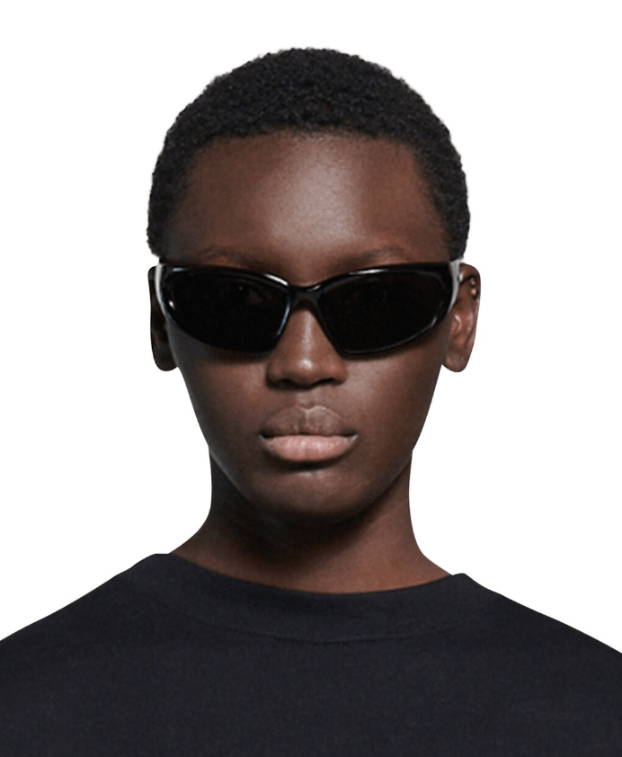 Swift Oval Sunglasses in Black | Balenciaga US