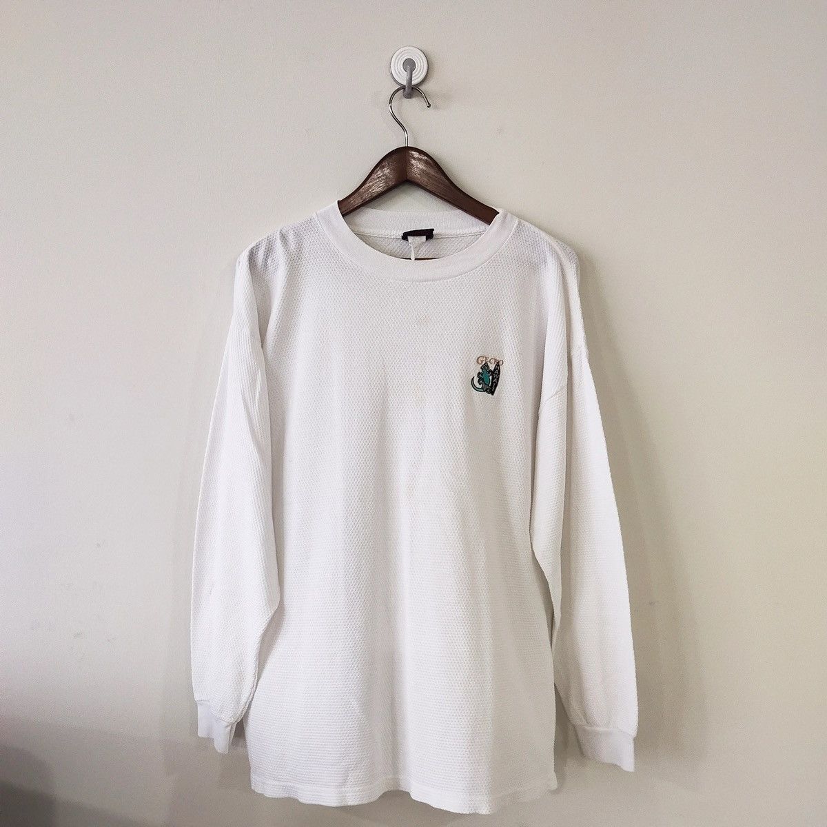 🔥🔥VINTAGE90s GECKO HAWAII LONGSLEEVE DOT CHECK CREWNECK