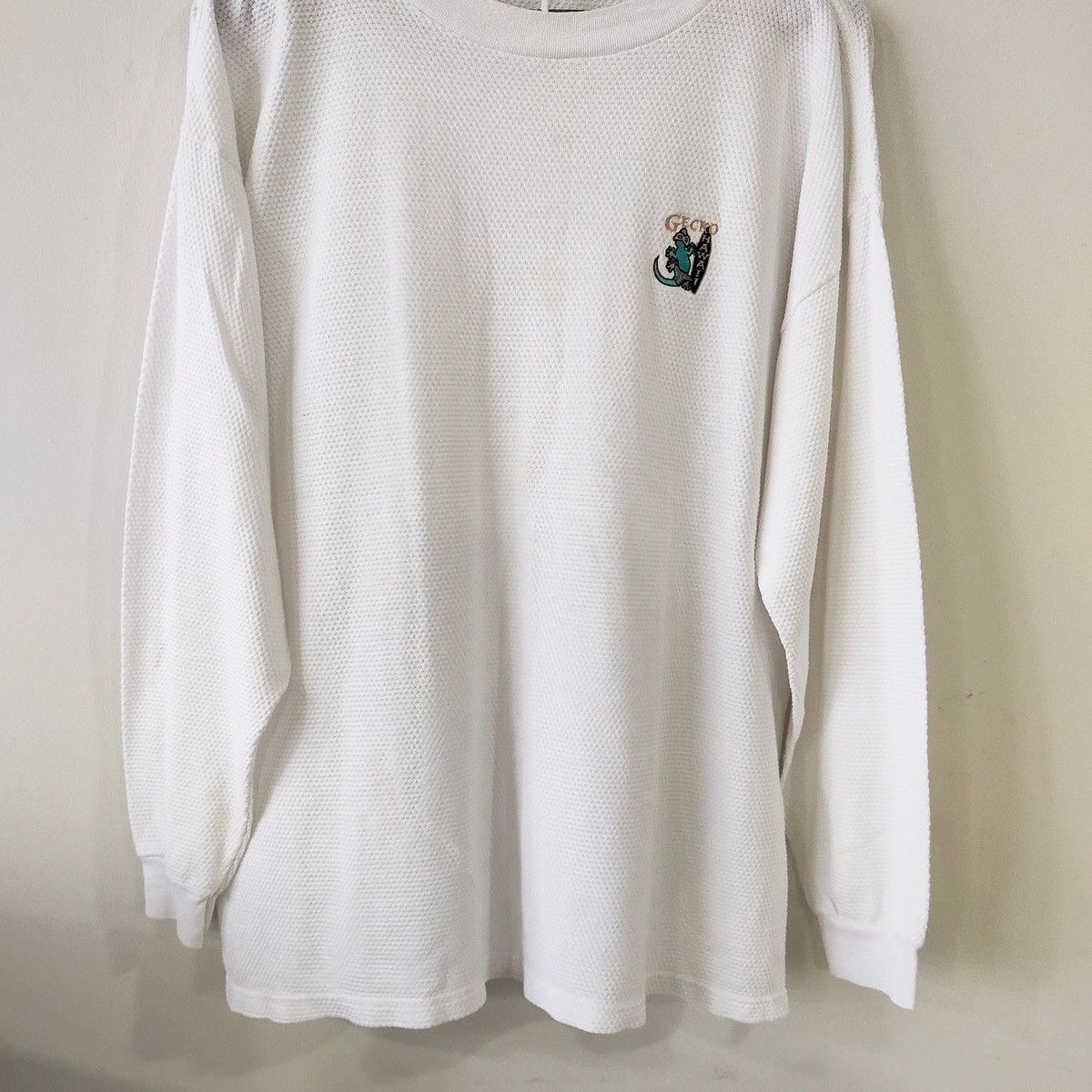 🔥🔥VINTAGE90s GECKO HAWAII LONGSLEEVE DOT CHECK CREWNECK