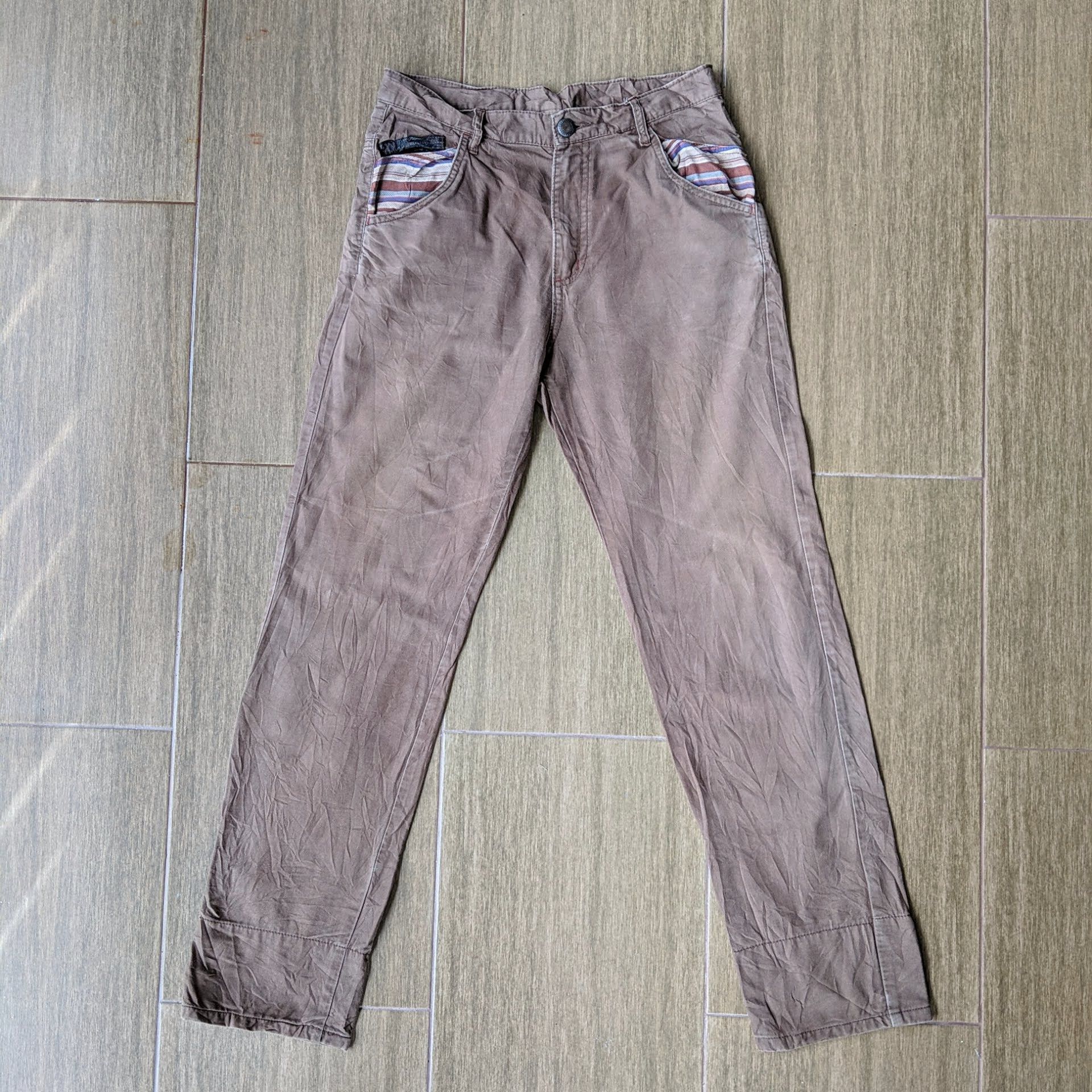 image of Vintage Japanese Japan 5 Pockets Casual Trousers Pants in Brown, Men's (Size 31)