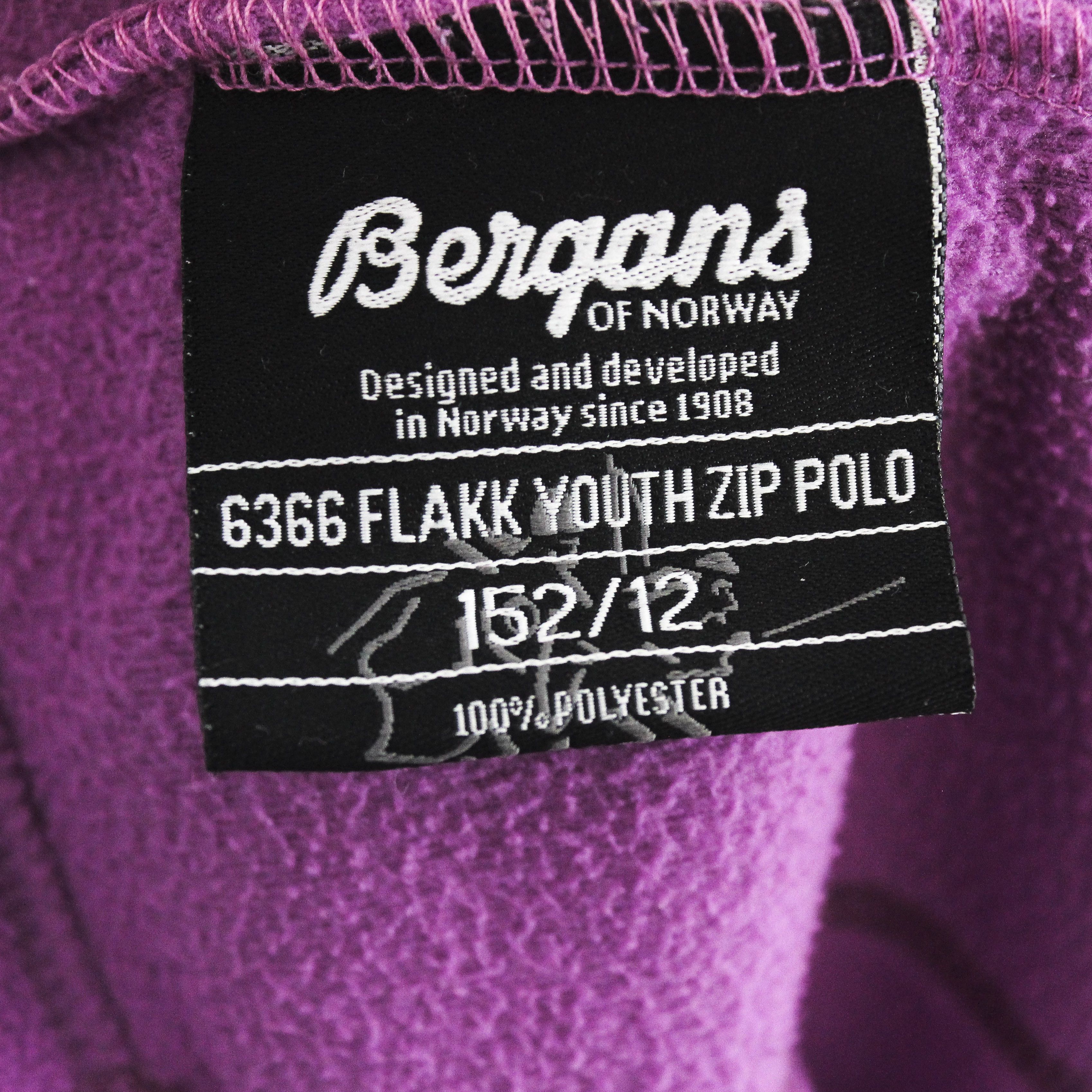 Bergans BERGANS OF NORWAY Flakk Youth Zip Polo 152 12 Girls Fleece Size XXS / US 00 / IT 34 - 6 Thumbnail