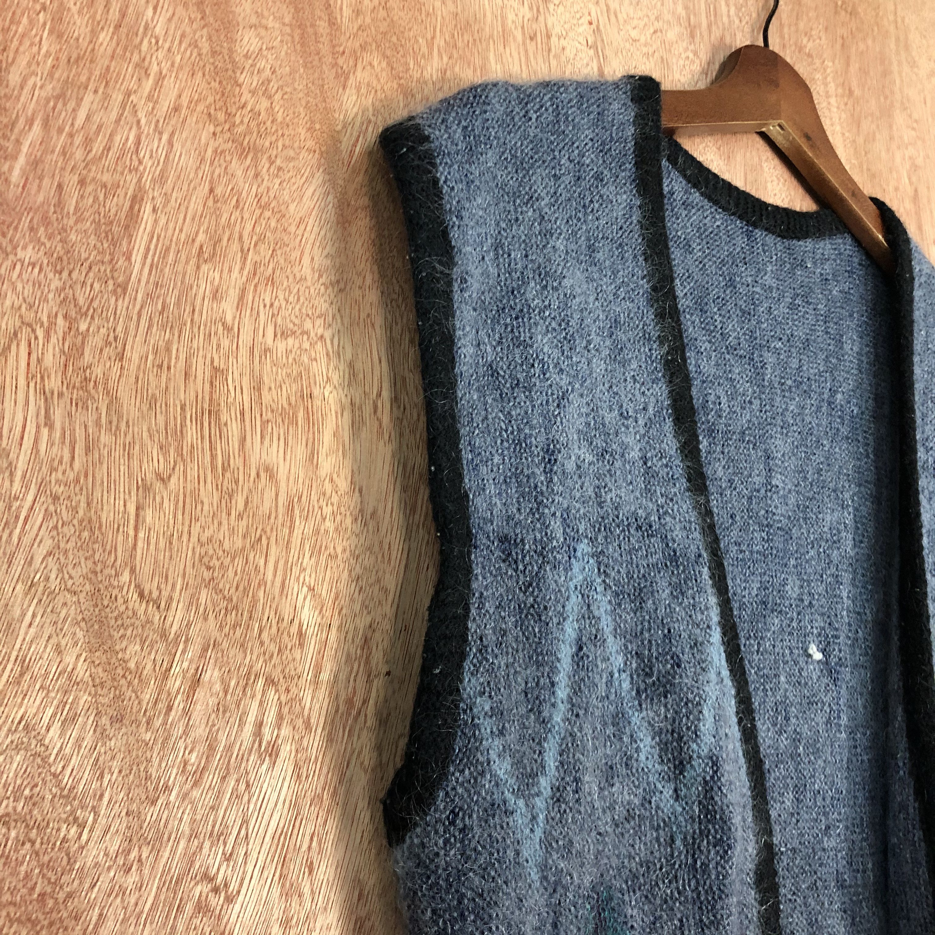 Homespun Knitwear Japan Brand Grey Vest mohair knitwear #6059 Size US S / EU 44-46 / 1 - 5 Thumbnail