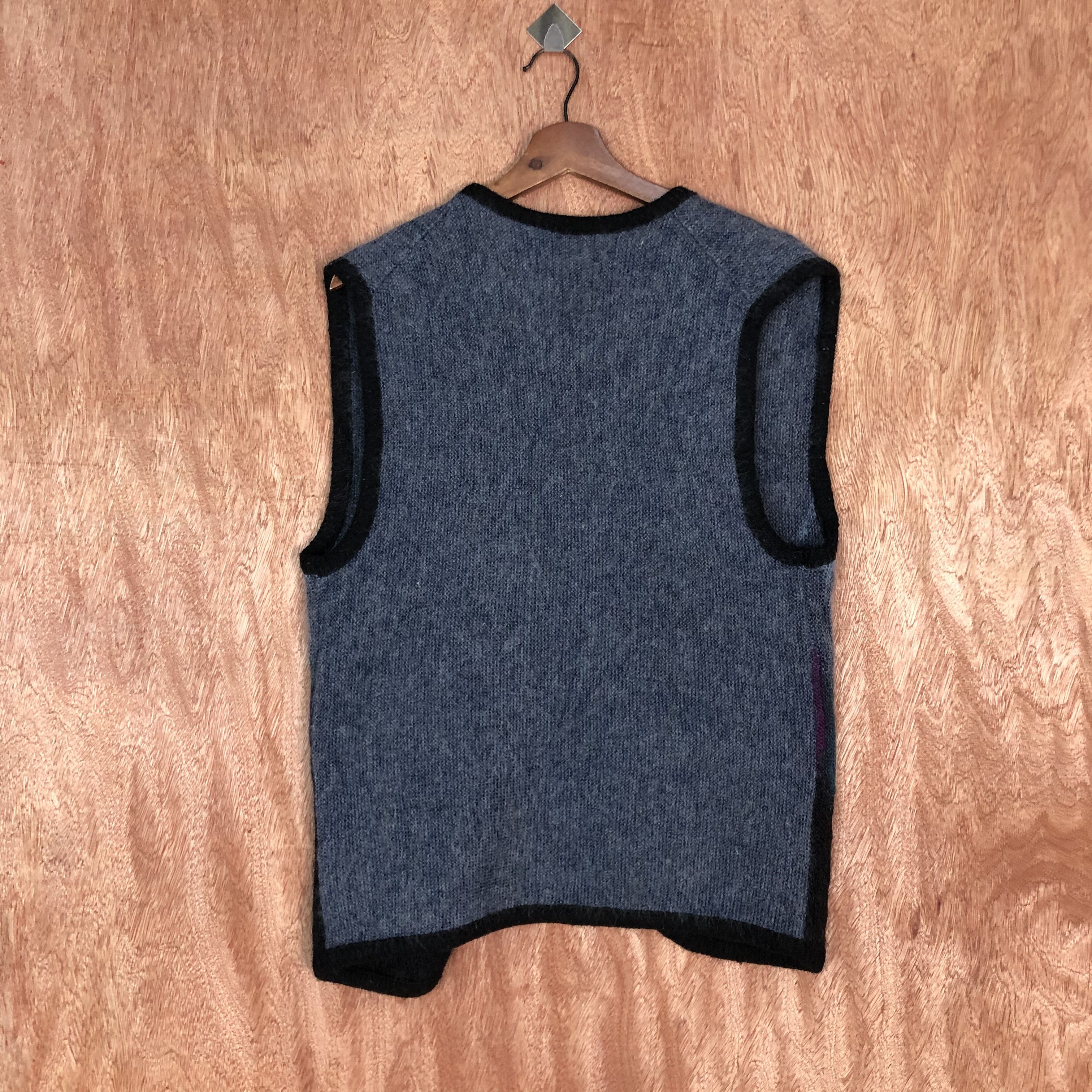 Homespun Knitwear Japan Brand Grey Vest mohair knitwear #6059 Size US S / EU 44-46 / 1 - 6 Thumbnail