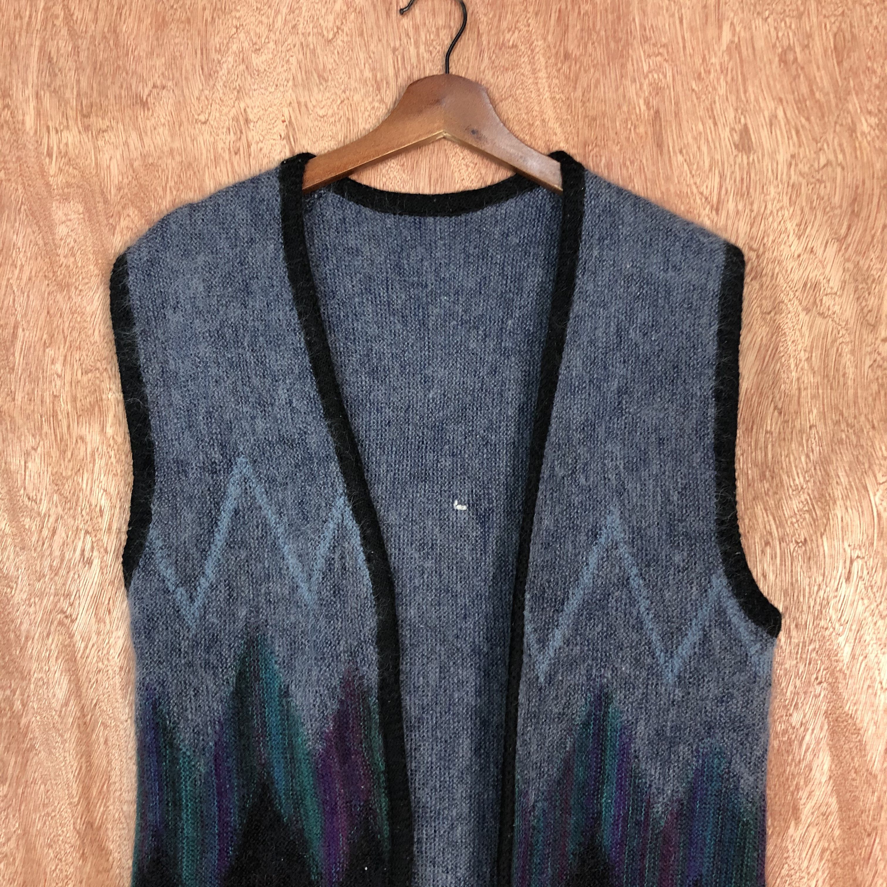 Homespun Knitwear Japan Brand Grey Vest mohair knitwear #6059 Size US S / EU 44-46 / 1 - 2 Thumbnail