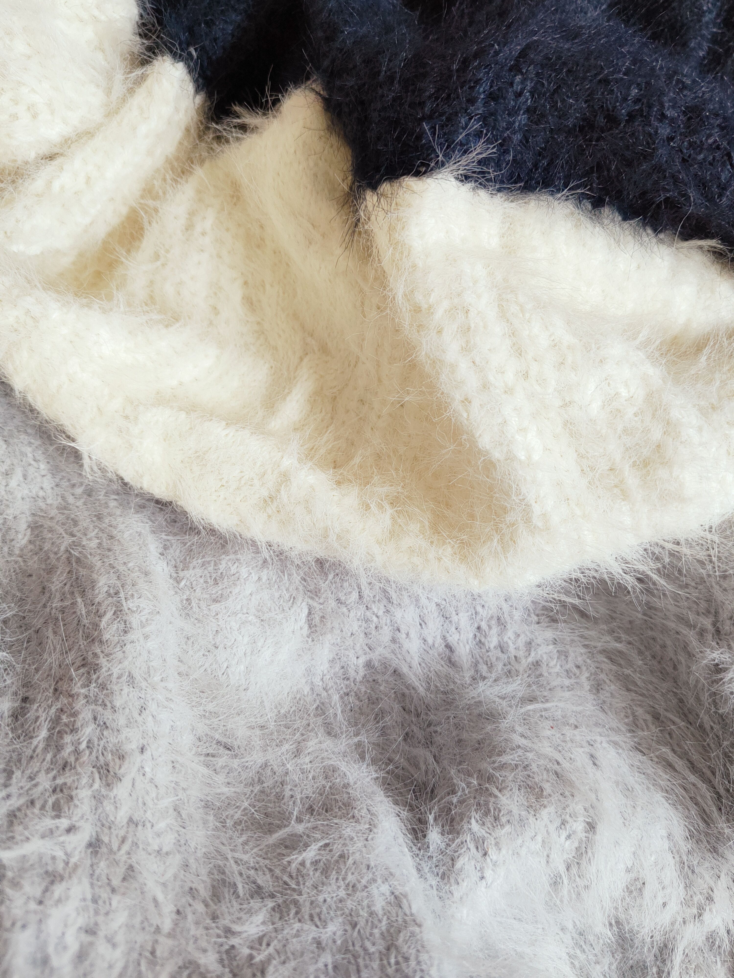 Japanese Brand Cecil Mc Bee shag shaggy fur mohair stripe Knitwear#S261 Size M / US 6-8 / IT 42-44 - 8 Thumbnail