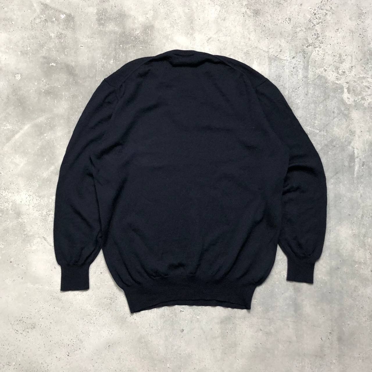 Gran Sasso Gran Sasso V-Neck Wool Sweater Pullover Dark Blue Size L Size US L / EU 52-54 / 3 - 16 Thumbnail