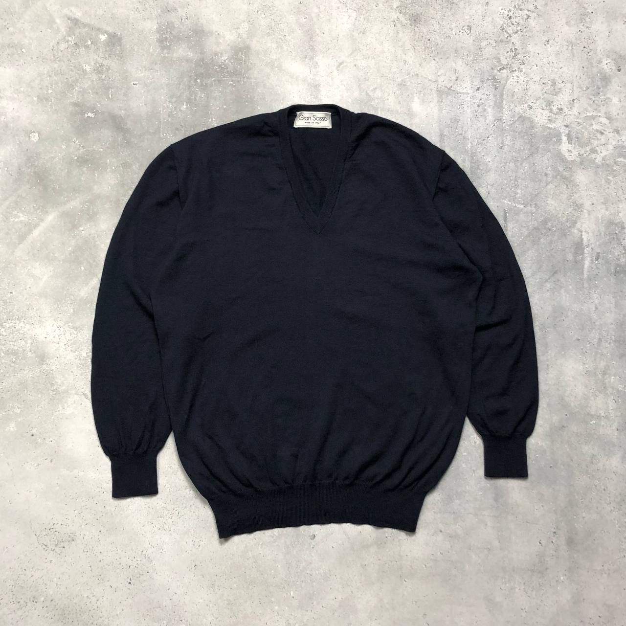 Gran Sasso Gran Sasso V-Neck Wool Sweater Pullover Dark Blue Size L Size US L / EU 52-54 / 3 - 1 Thumbnail