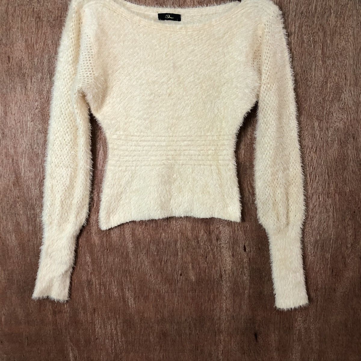 Homespun Knitwear × Japanese Brand × Vintage Duxer Yellow Shag Shaggy Mohair Knitwear #6388 Size S / US 4 / IT 40 - 3 Thumbnail