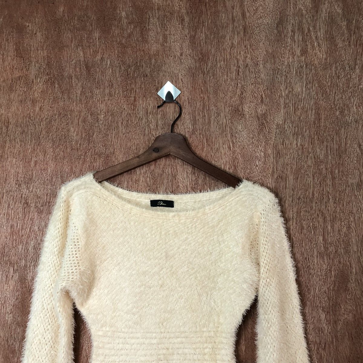 Homespun Knitwear × Japanese Brand × Vintage Duxer Yellow Shag Shaggy Mohair Knitwear #6388 Size S / US 4 / IT 40 - 2 Thumbnail