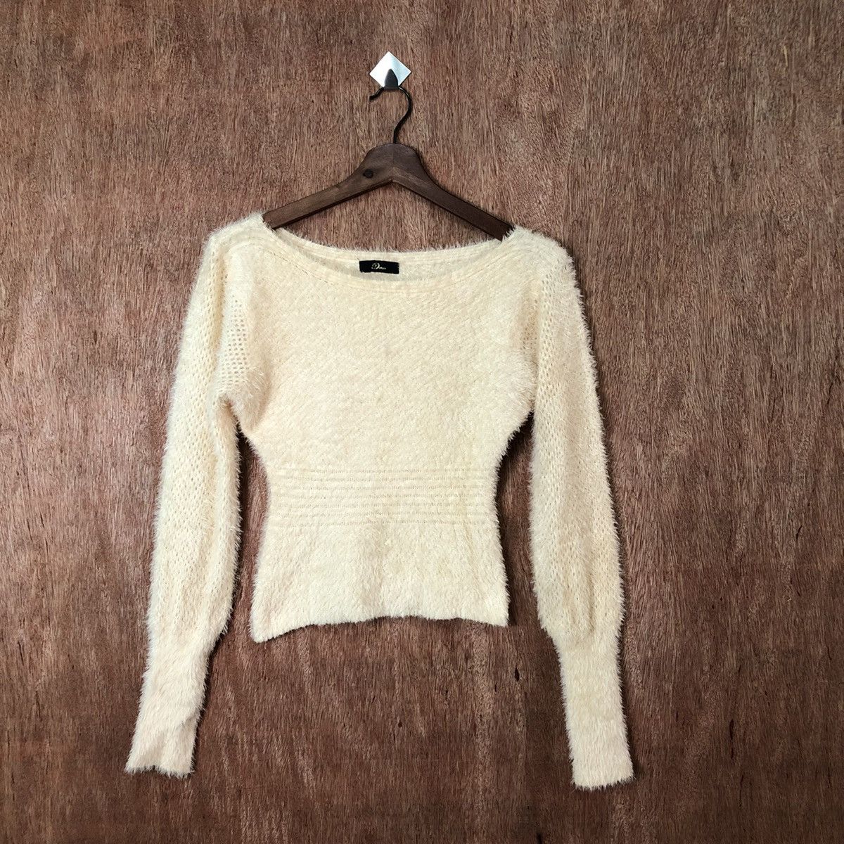 Homespun Knitwear × Japanese Brand × Vintage Duxer Yellow Shag Shaggy Mohair Knitwear #6388 Size S / US 4 / IT 40 - 1 Thumbnail