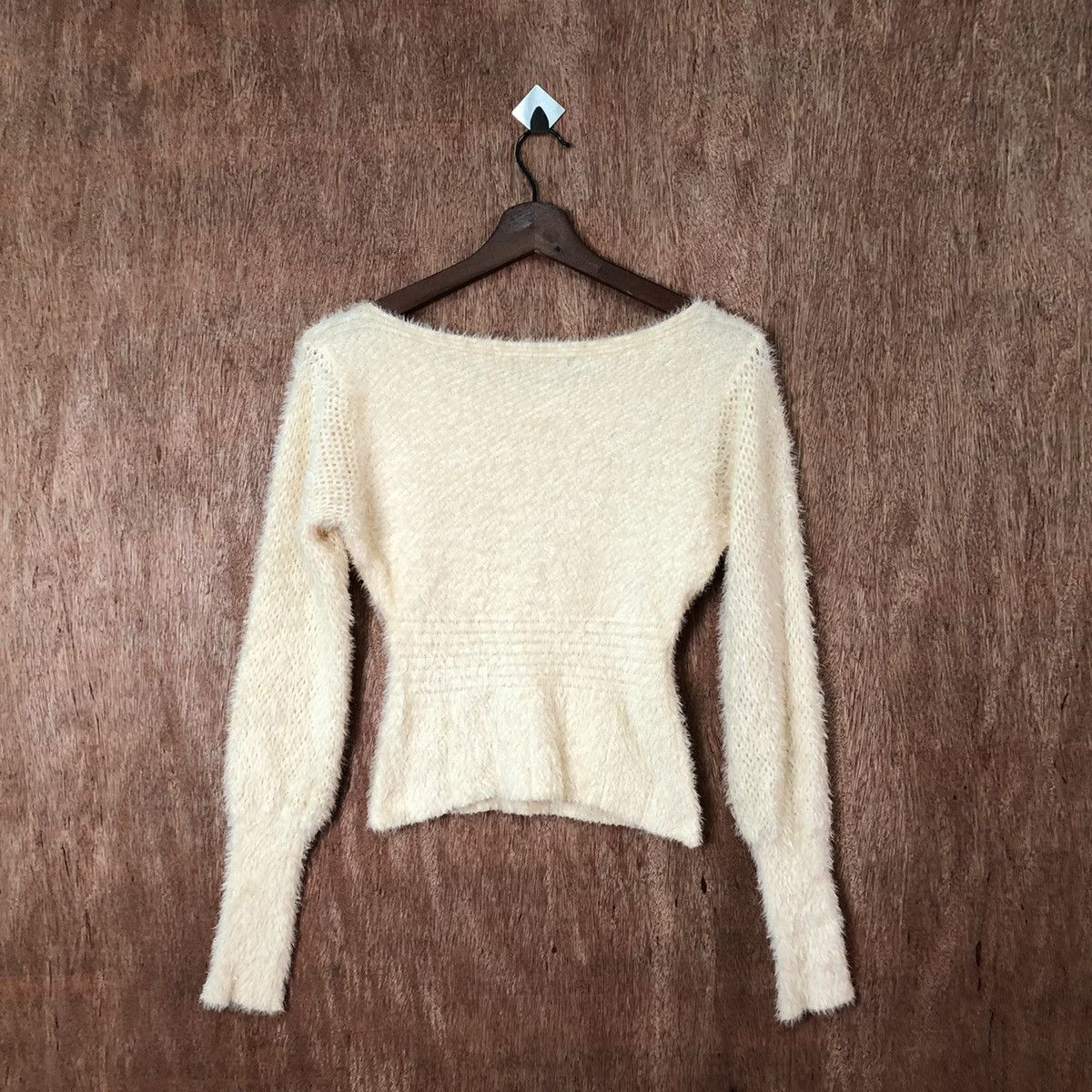 Homespun Knitwear × Japanese Brand × Vintage Duxer Yellow Shag Shaggy Mohair Knitwear #6388 Size S / US 4 / IT 40 - 5 Thumbnail