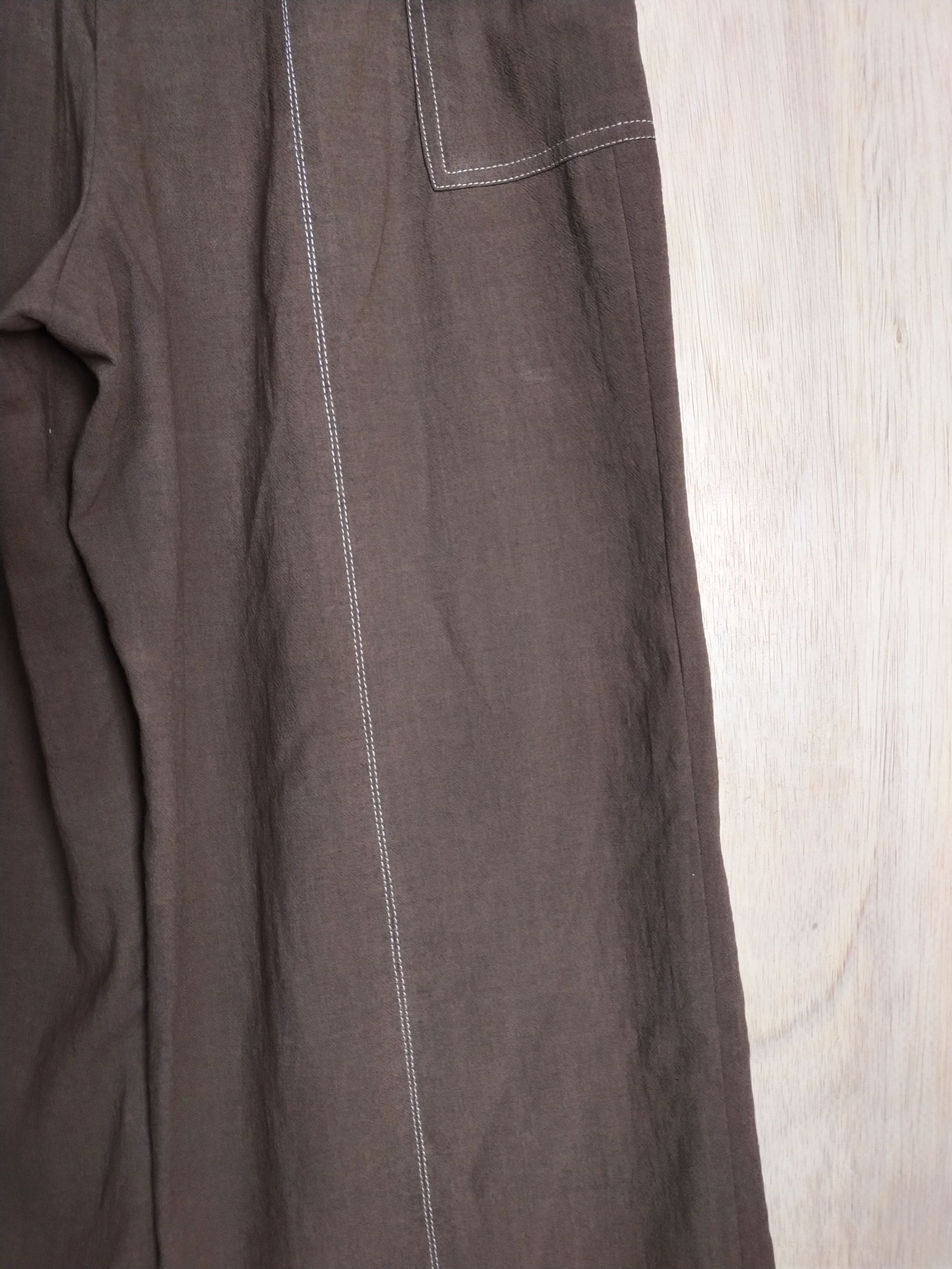 Japanese Brand 405 Brown utility palazo Cargo Pants #2869 Size 26" / US 2 / IT 38 - 15 Thumbnail