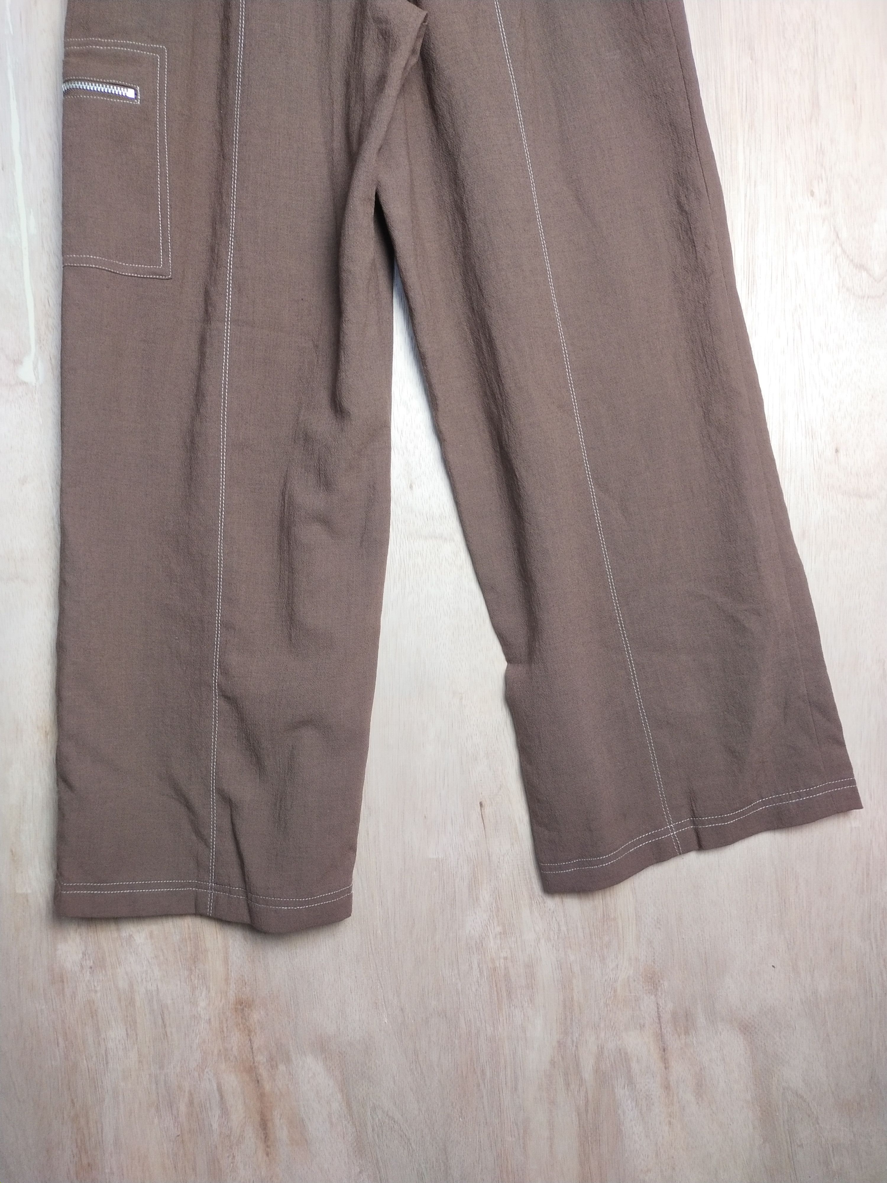 Japanese Brand 405 Brown utility palazo Cargo Pants #2869 Size 26" / US 2 / IT 38 - 11 Thumbnail
