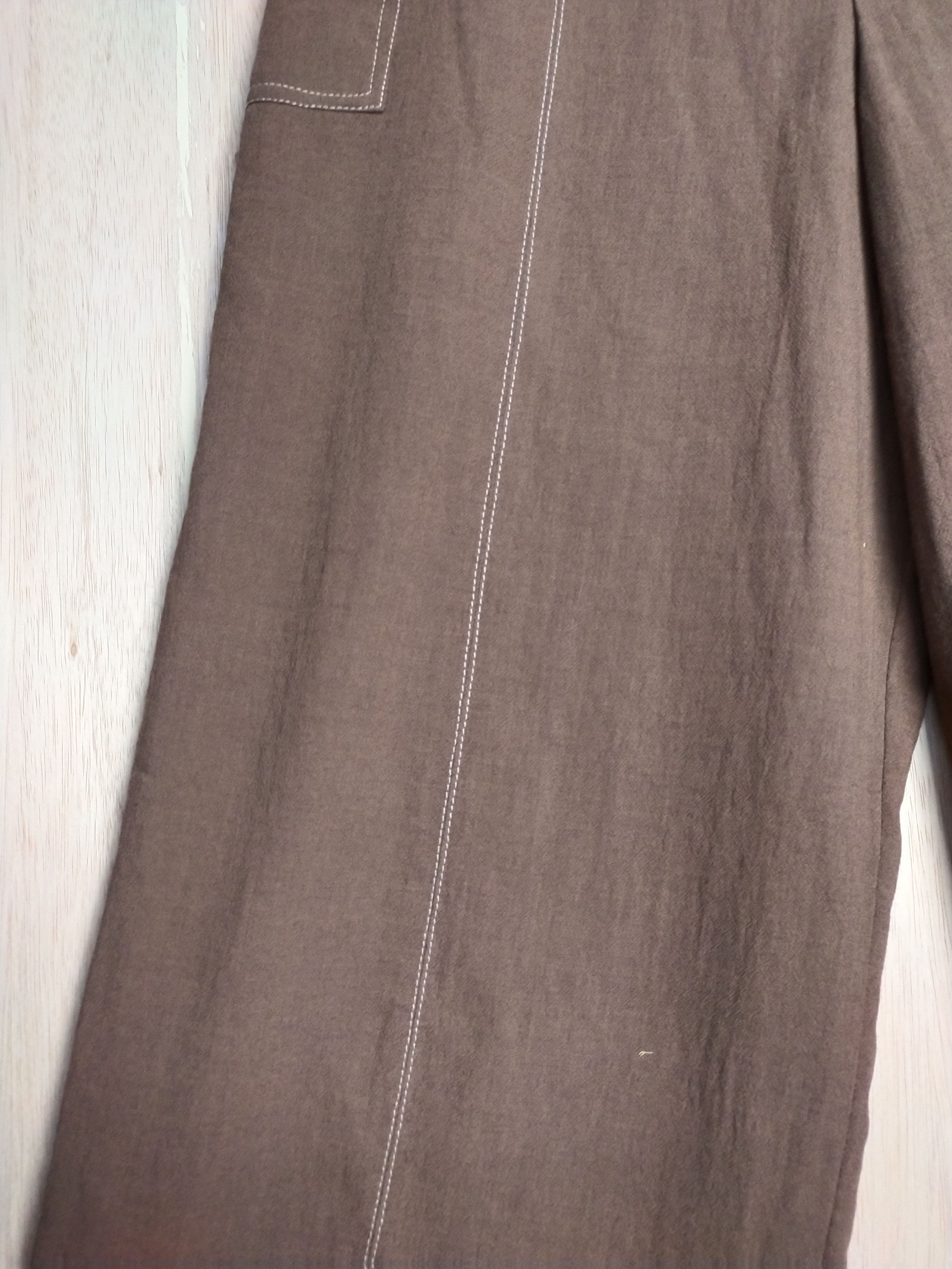 Japanese Brand 405 Brown utility palazo Cargo Pants #2869 Size 26" / US 2 / IT 38 - 6 Thumbnail