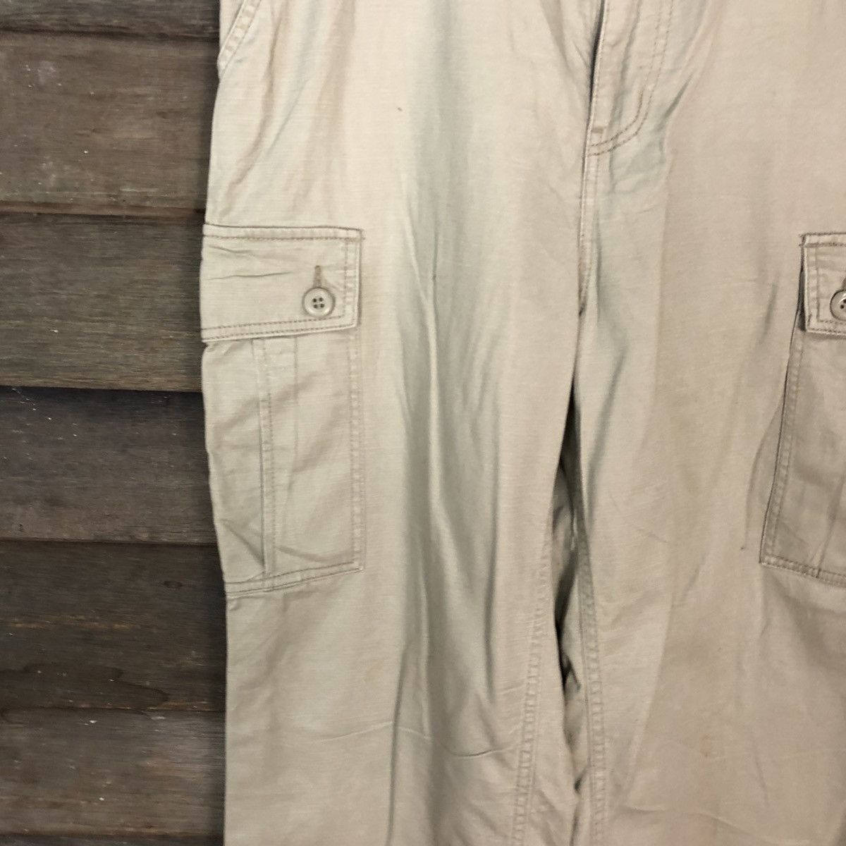 Japanese Brand Japanese Brand utility streetwear Cream Cargo Pants #3346 Size US 32 / EU 48 - 6 Thumbnail