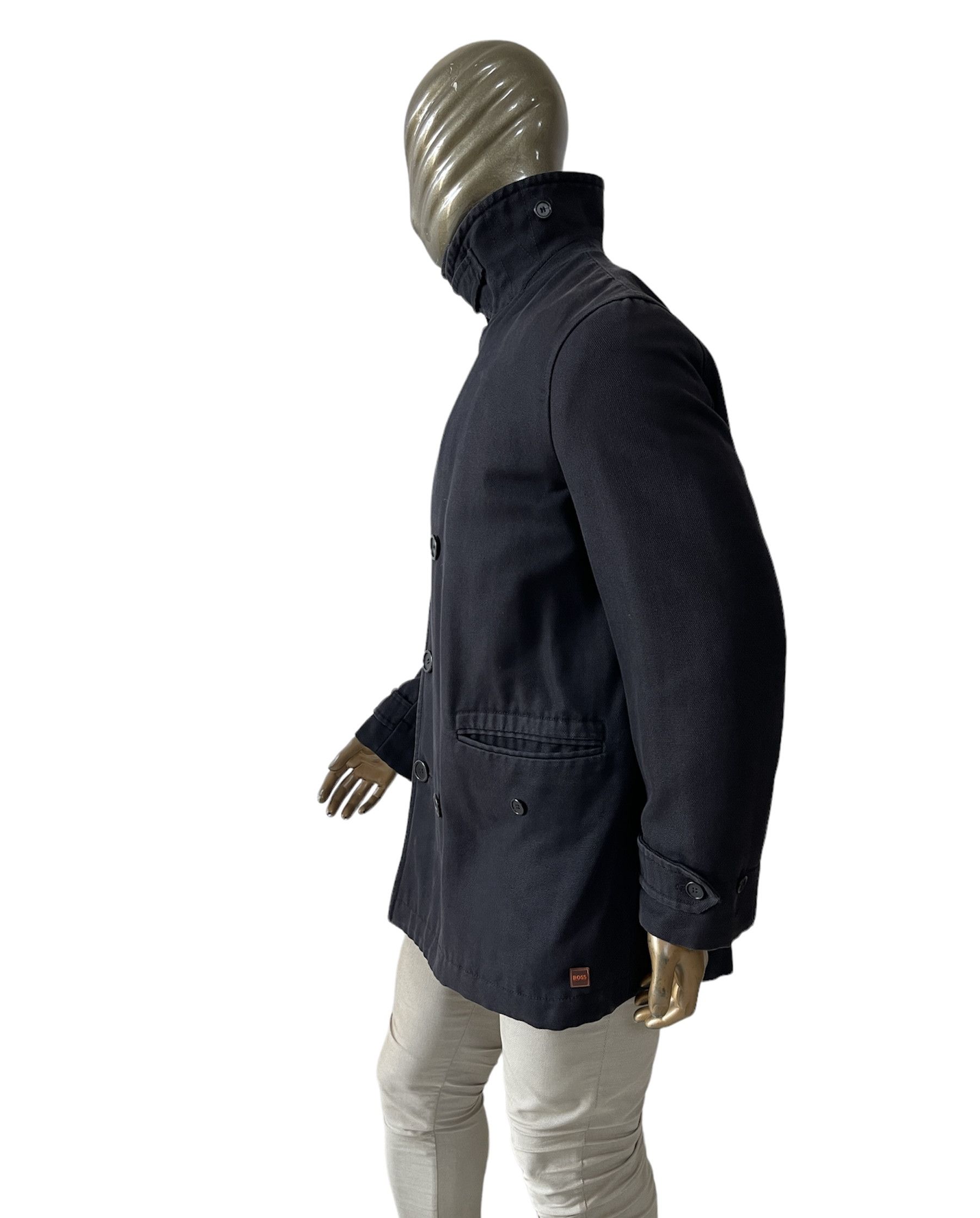 Hugo Boss 🔥 double breasted black coat Hugo Boss waxed L size Size US L / EU 52-54 / 3 - 3 Thumbnail