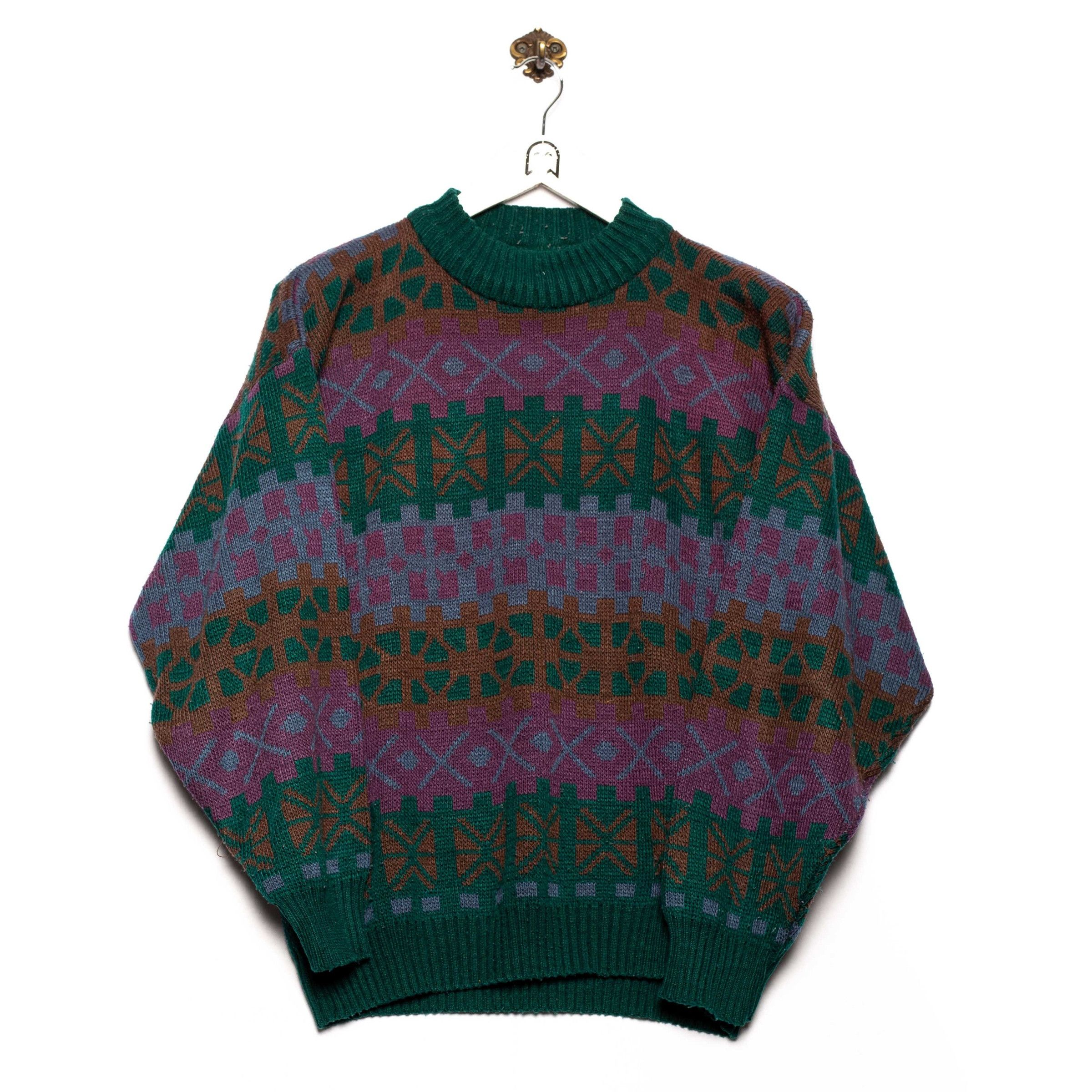 Vintage avanti Sweater Winter Pattern Green | Grailed