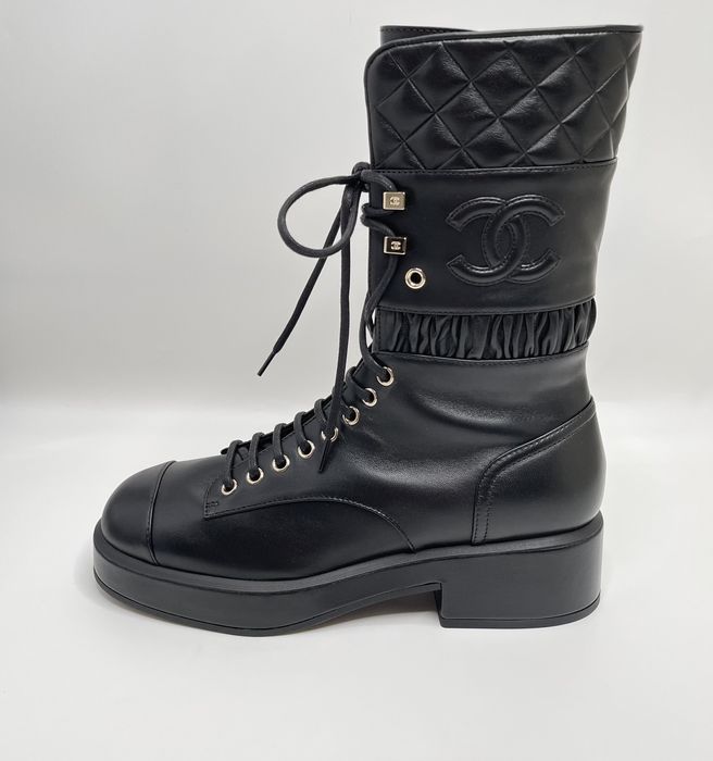 chanel combat boots 39