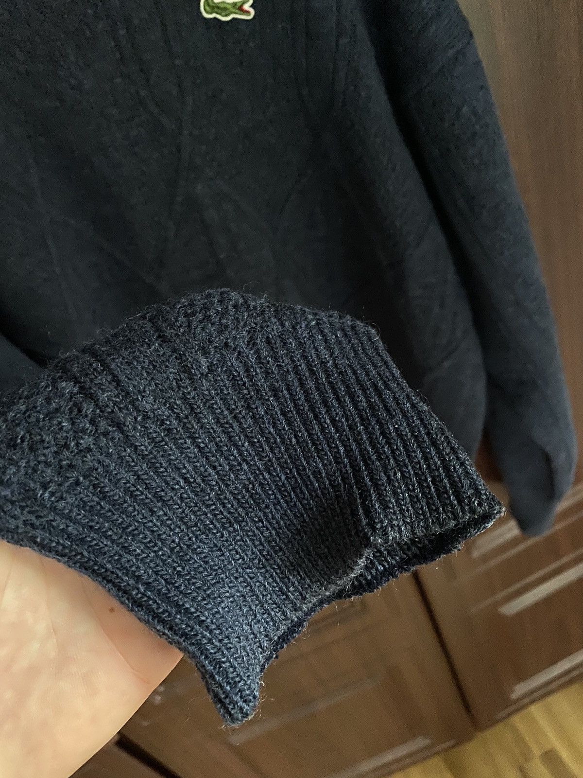 Lacoste Vintage 90s Lacoste Chemise Chunky Knit Wool Sweater Coogi Size US L / EU 52-54 / 3 - 3 Thumbnail