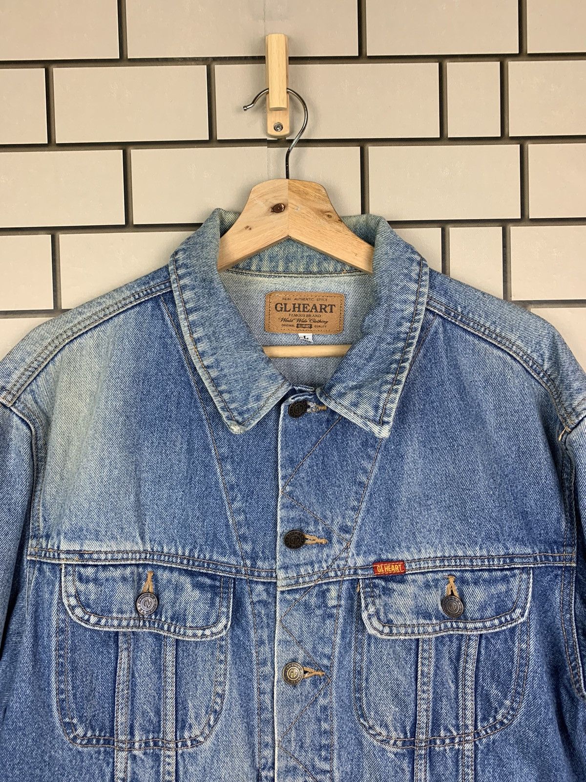Japanese Brand × Vintage Vintage Japanese Brand GL Heart Denim Jacket Size US L / EU 52-54 / 3 - 2 Thumbnail