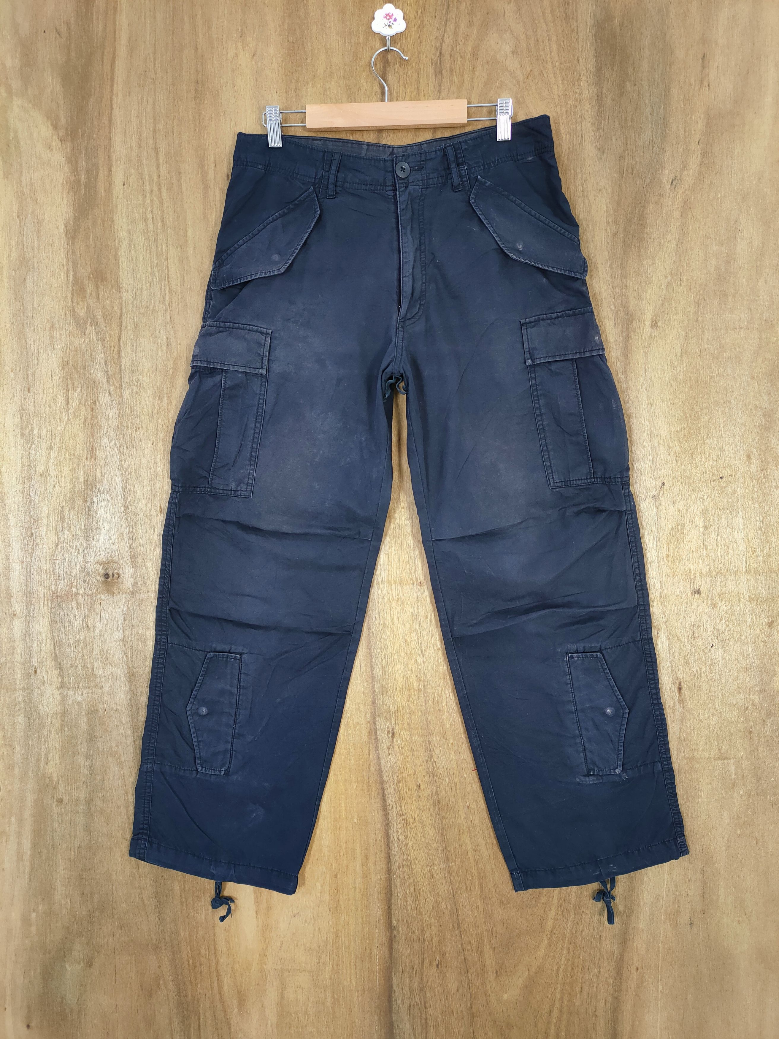 Japanese Brand GREEN LABEL FADED MULTIPOCKET BAGGY CARGO PANTS Size US 30 / EU 46 - 1 Thumbnail