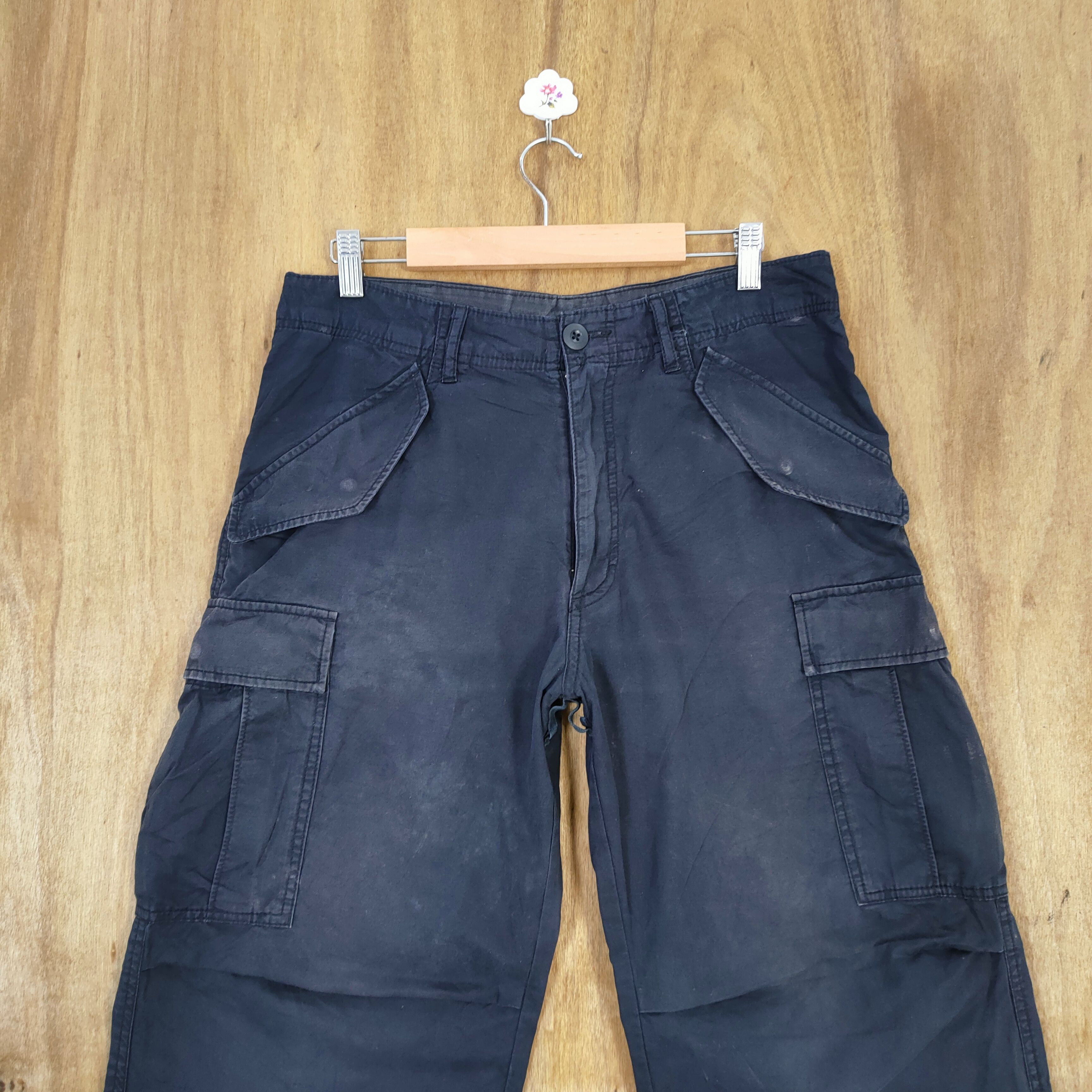Japanese Brand GREEN LABEL FADED MULTIPOCKET BAGGY CARGO PANTS Size US 30 / EU 46 - 4 Thumbnail