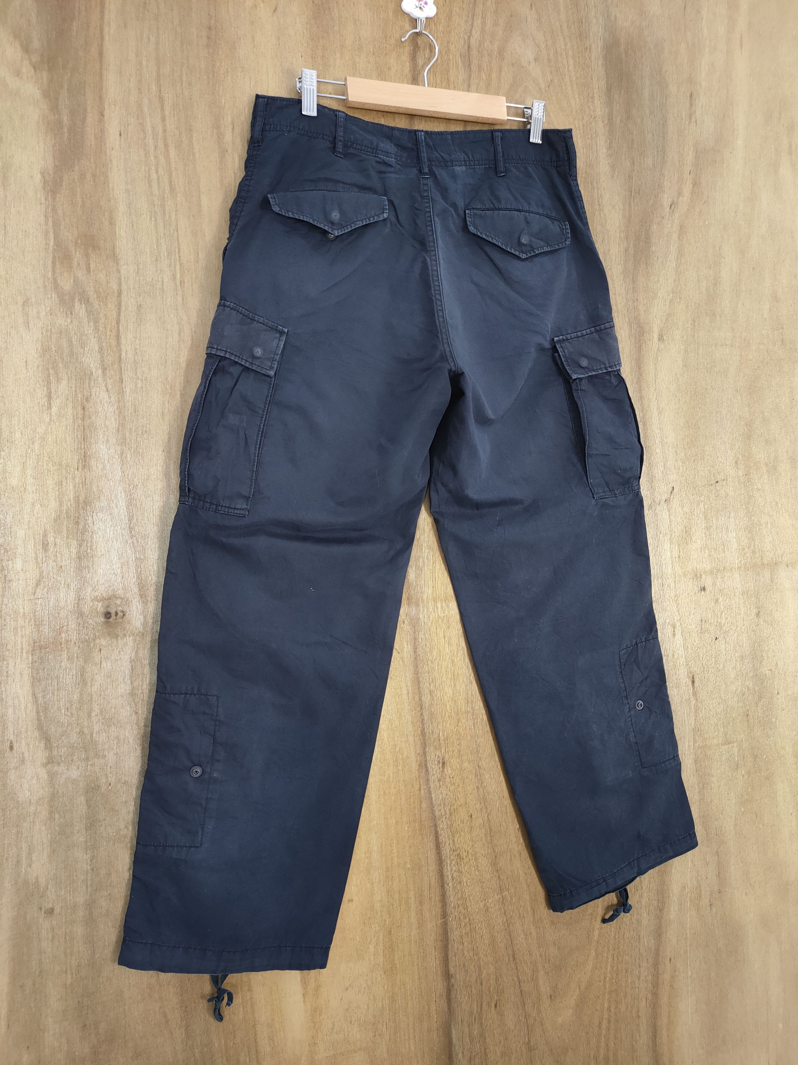 Japanese Brand GREEN LABEL FADED MULTIPOCKET BAGGY CARGO PANTS Size US 30 / EU 46 - 2 Thumbnail