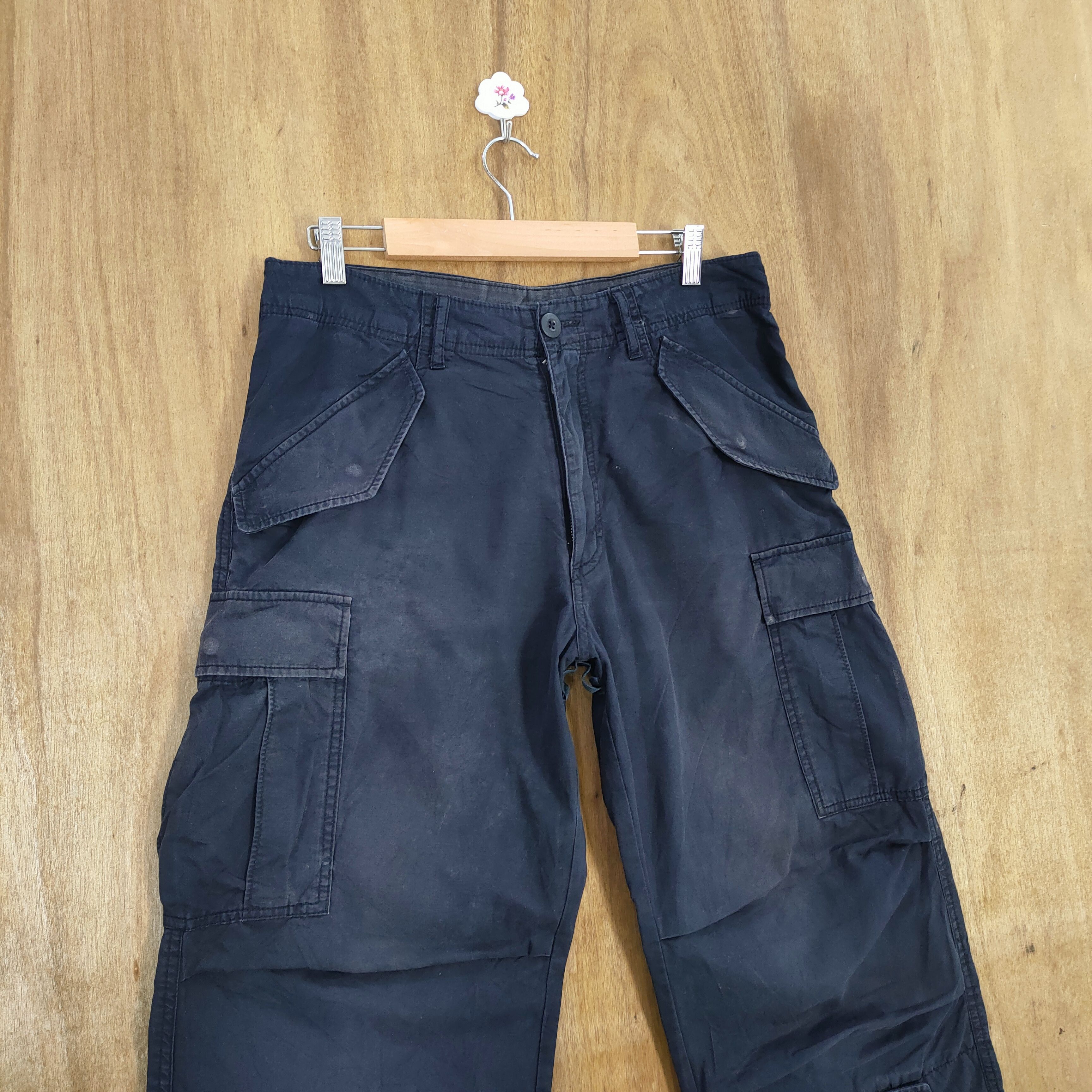 Japanese Brand GREEN LABEL FADED MULTIPOCKET BAGGY CARGO PANTS Size US 30 / EU 46 - 7 Thumbnail