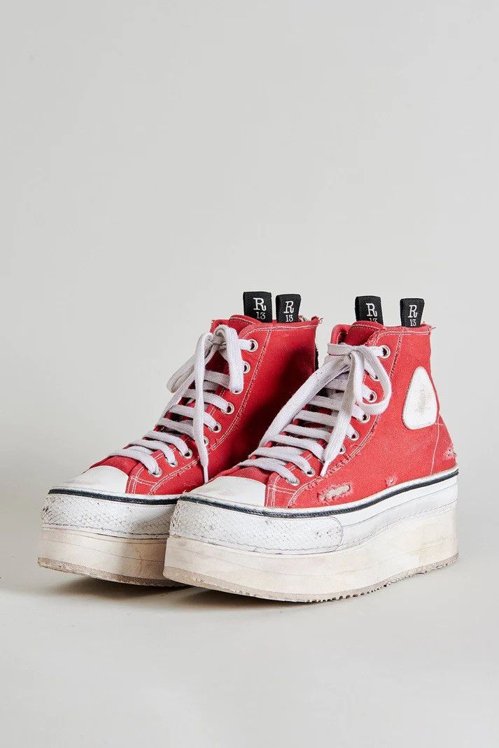 R13 Courtney プラットフォーム ハイトップ スニーカー COURTNEY PLATFORM HIGH TOP SNEAKER - ECRU – R13