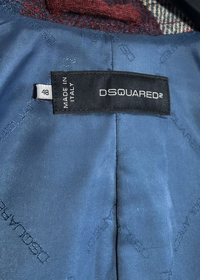 Dsquared2 Dsquared2 Red Checkered Amovible Shearling Duffle Coat Size US S / EU 44-46 / 1 - 6 Thumbnail