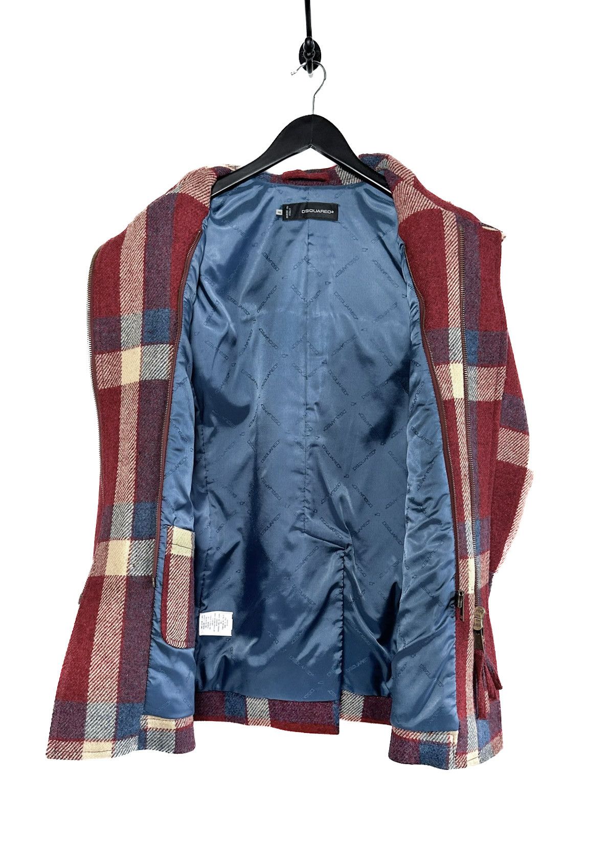 Dsquared2 Dsquared2 Red Checkered Amovible Shearling Duffle Coat Size US S / EU 44-46 / 1 - 5 Thumbnail