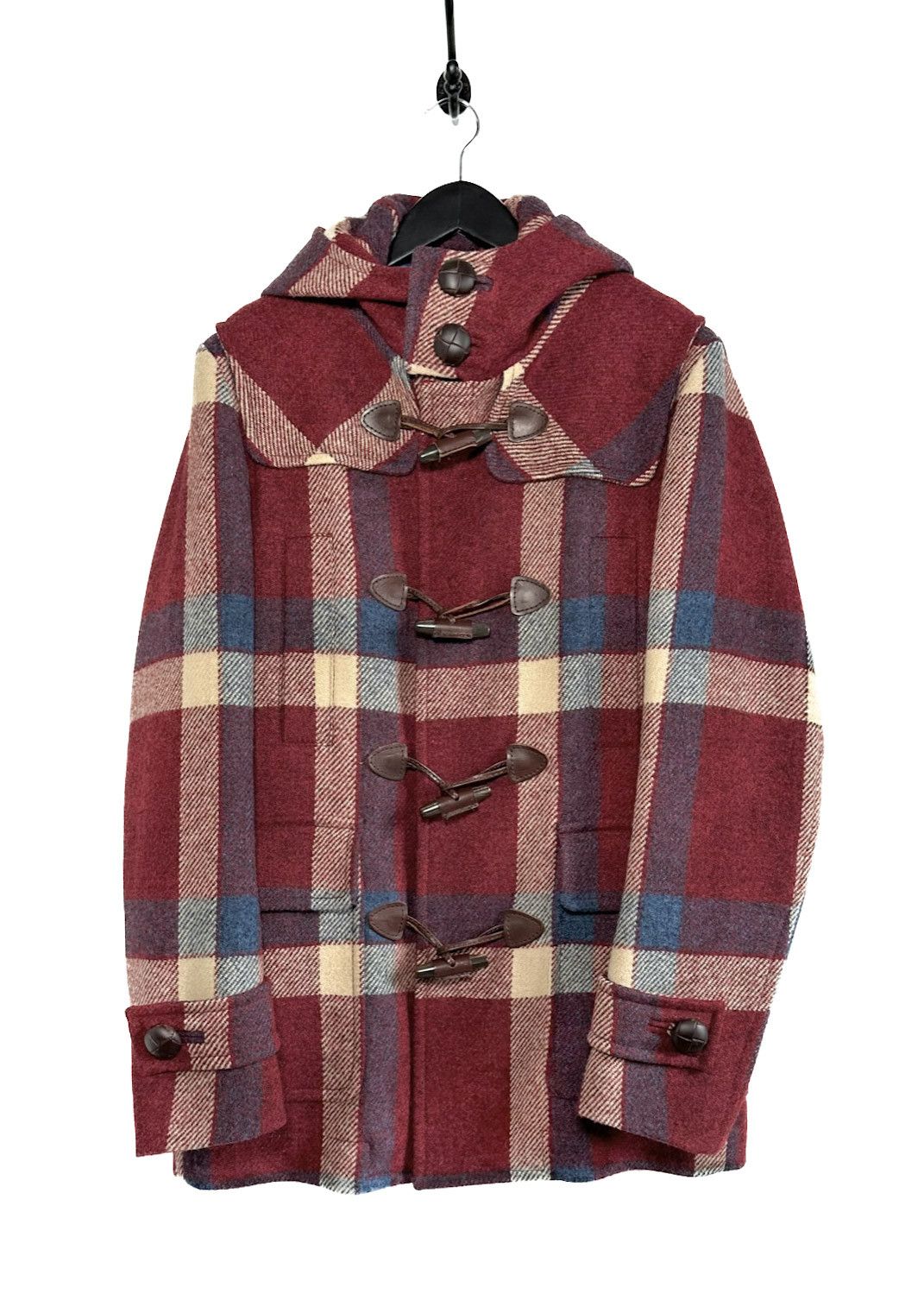 Dsquared2 Dsquared2 Red Checkered Amovible Shearling Duffle Coat Size US S / EU 44-46 / 1 - 1 Thumbnail