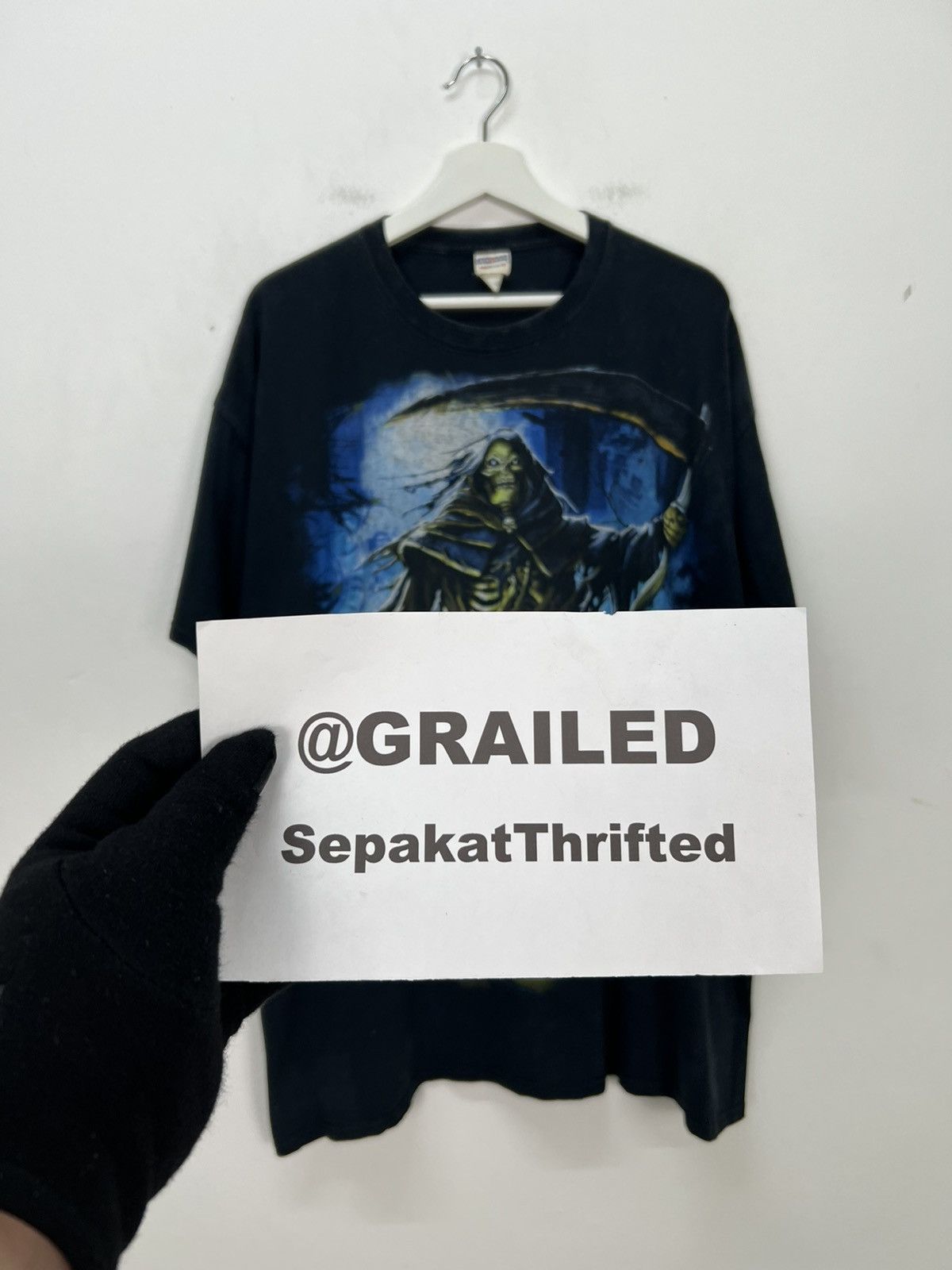 Vintage Vintage Grim Reaper Skeleton Tee Size US XXL / EU 58 / 5 - 11 Thumbnail