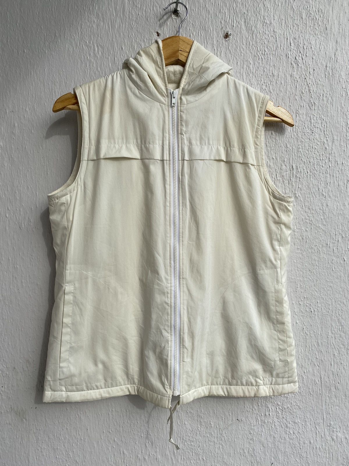Japanese Brand Vintage Michel Klein Hoodie Vest Pearl White Zip-Up Size US S / EU 44-46 / 1 - 1 Thumbnail