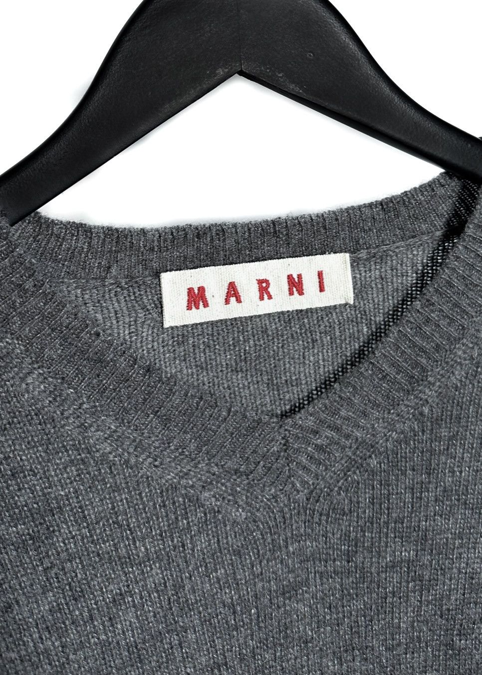 Marni Marni Grey Wool Accented Seams V-neck Sweater Size US L / EU 52-54 / 3 - 3 Thumbnail