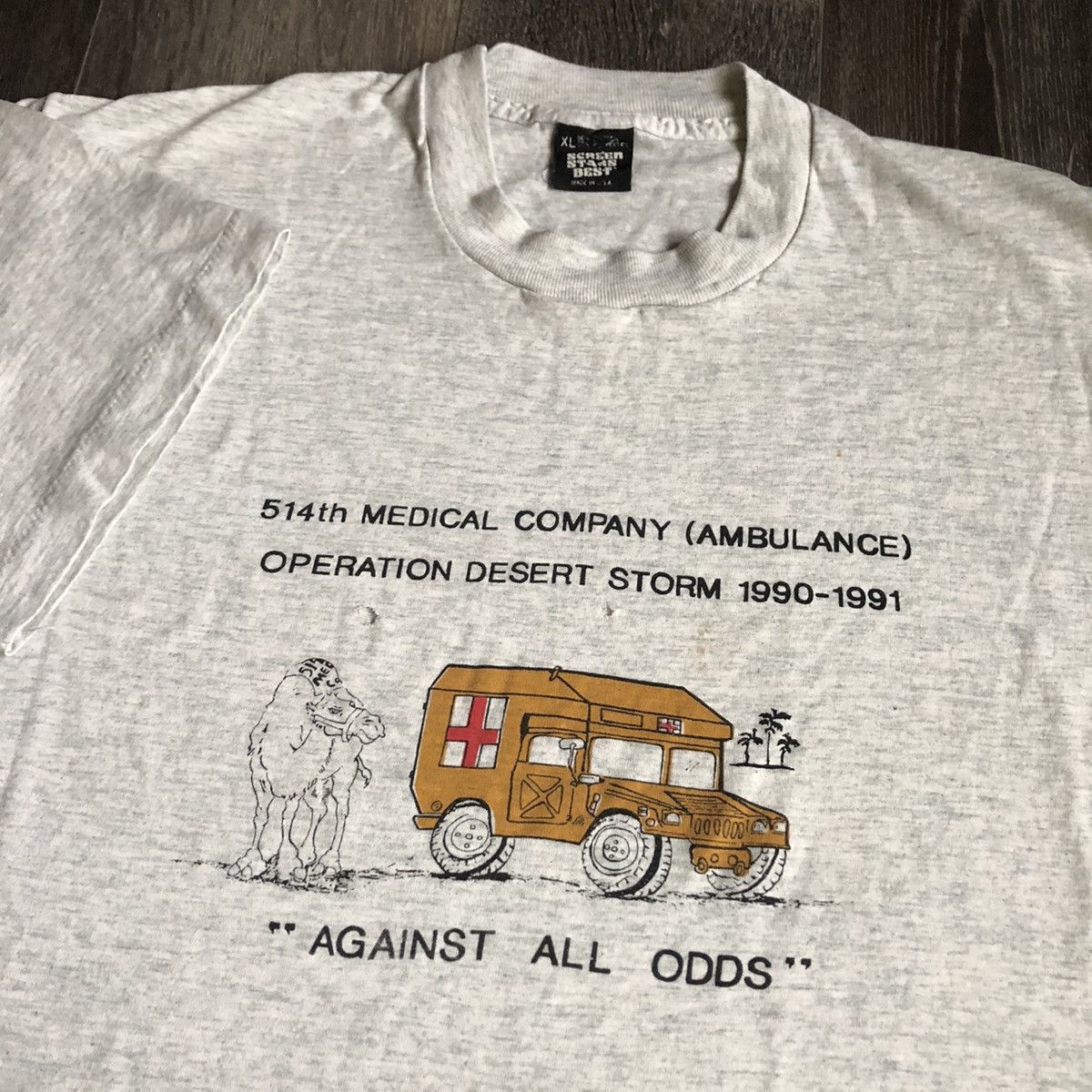 Vintage Vintage 1990s Operation Desert Storm Medical Ambulance Tee Size US XL / EU 56 / 4 - 1 Thumbnail