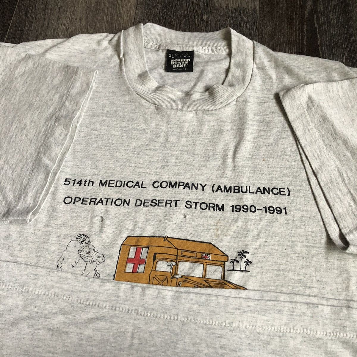 Vintage Vintage 1990s Operation Desert Storm Medical Ambulance Tee Size US XL / EU 56 / 4 - 3 Thumbnail