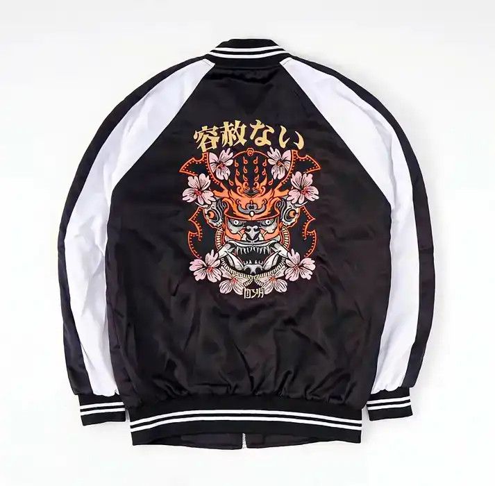 Bomber Jacket Jacket Sukajan jacket devil anime embroidery | Grailed