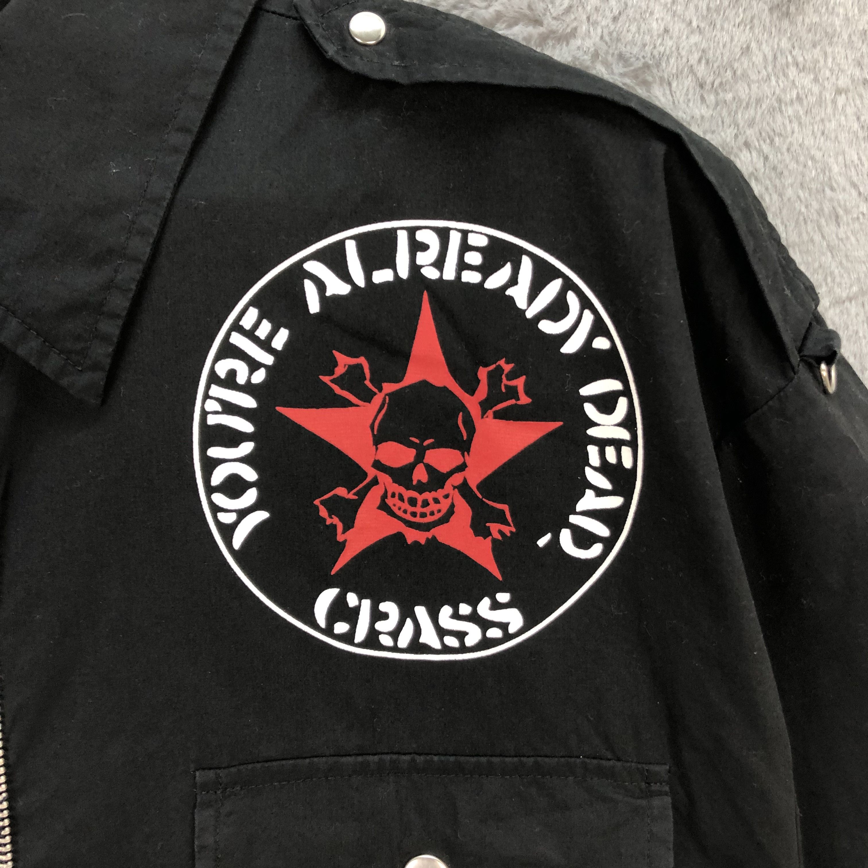 Band Tees CRASS - YOU'RE ALREADY DEAD BUTTON & ZIPPER SHIRT #5622-194 Size US XXL / EU 58 / 5 - 5 Thumbnail