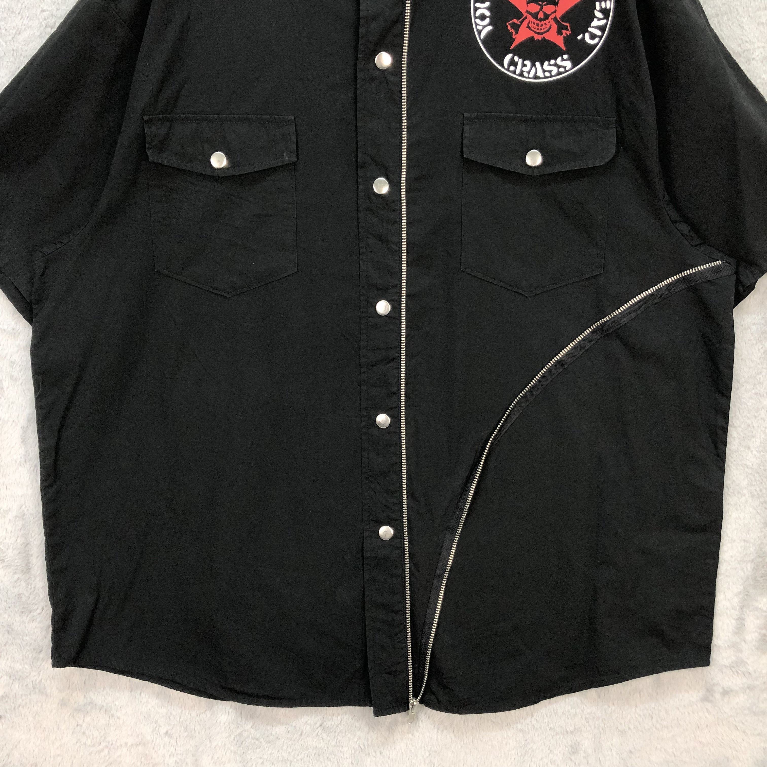 Band Tees CRASS - YOU'RE ALREADY DEAD BUTTON & ZIPPER SHIRT #5622-194 Size US XXL / EU 58 / 5 - 6 Thumbnail
