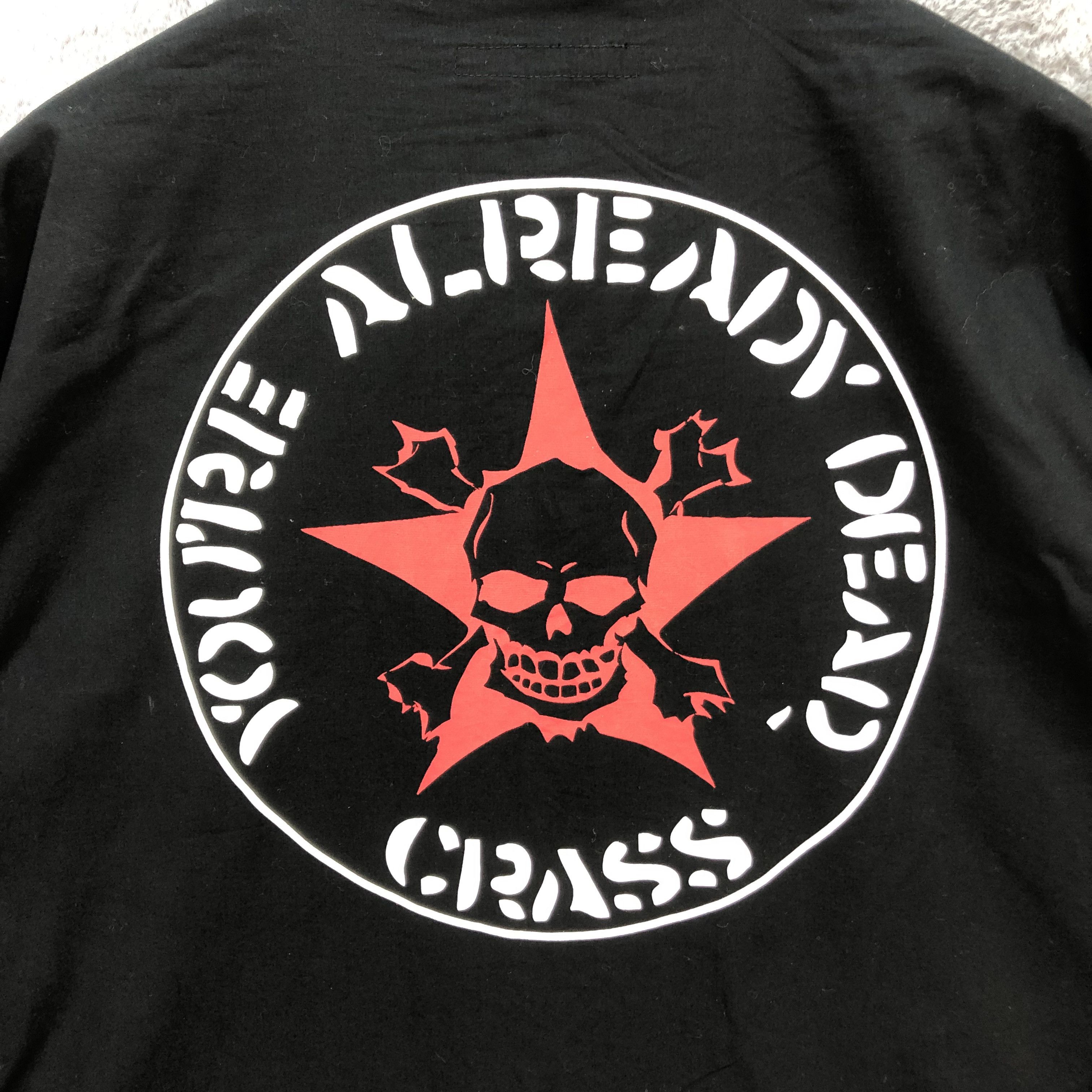 Band Tees CRASS - YOU'RE ALREADY DEAD BUTTON & ZIPPER SHIRT #5622-194 Size US XXL / EU 58 / 5 - 2 Thumbnail