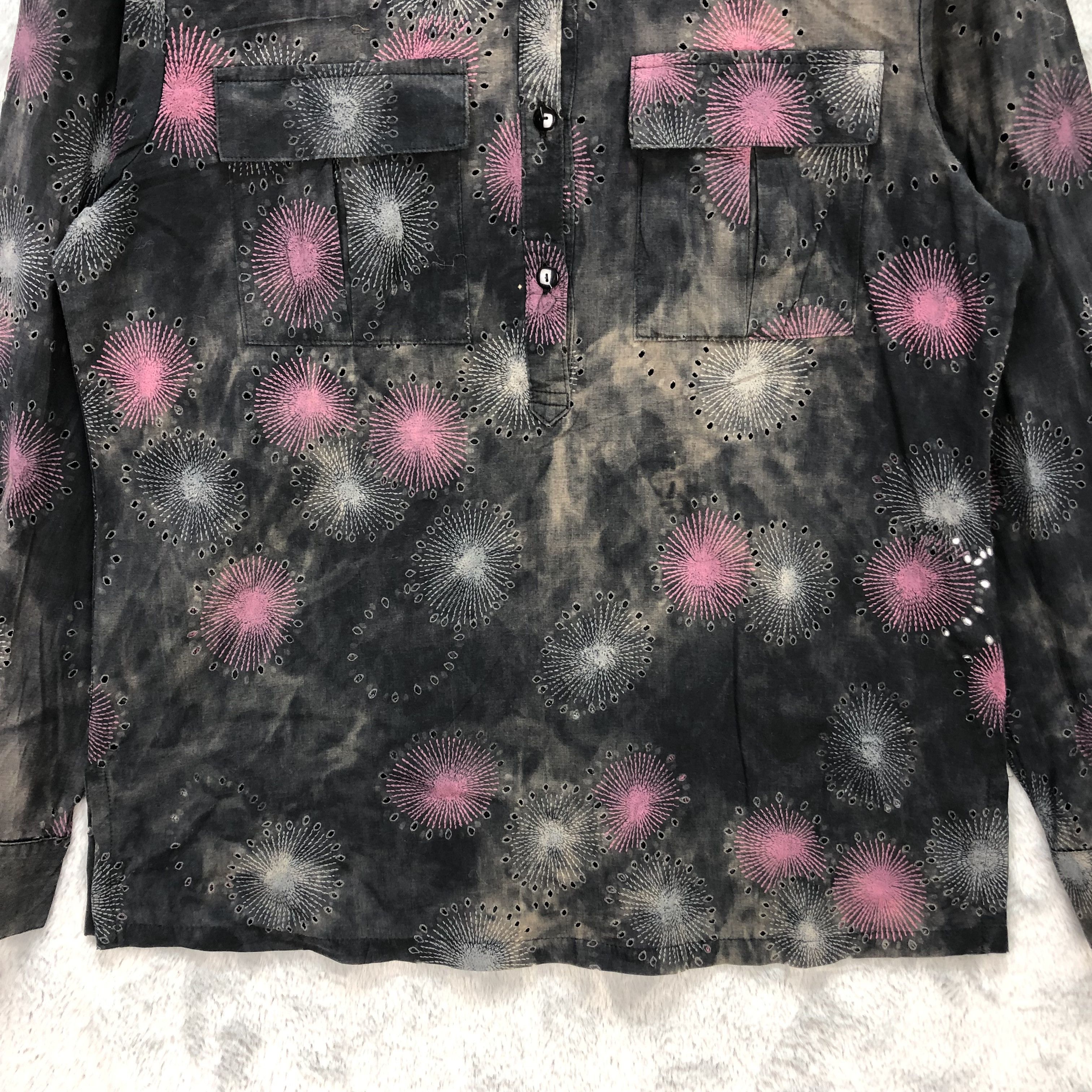 Japanese Brand Happy New Year Nice Design Fireworks Shirt #5627-194 Size US L / EU 52-54 / 3 - 3 Thumbnail