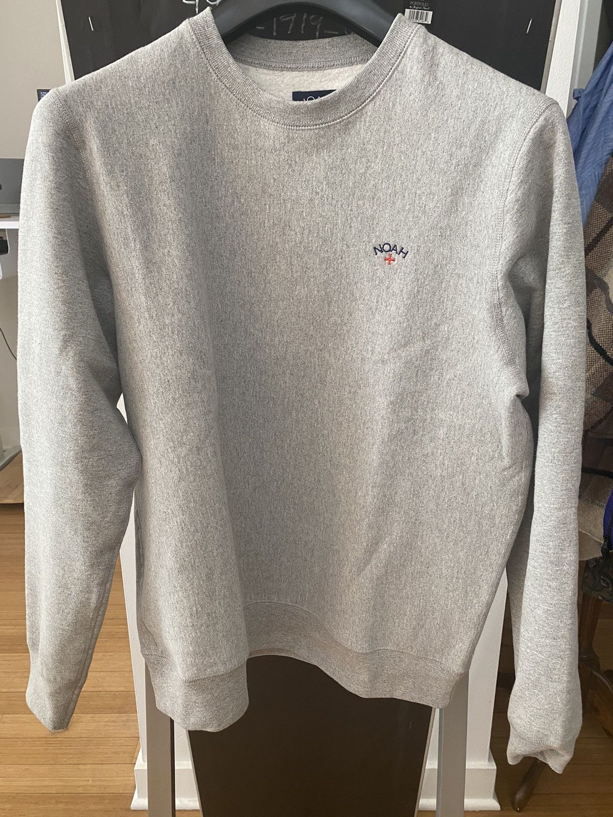 Noah BNWT Fleece Classic Crewneck Sweatshirt Heather Grey Size US M / EU 48-50 / 2 - 1 Thumbnail