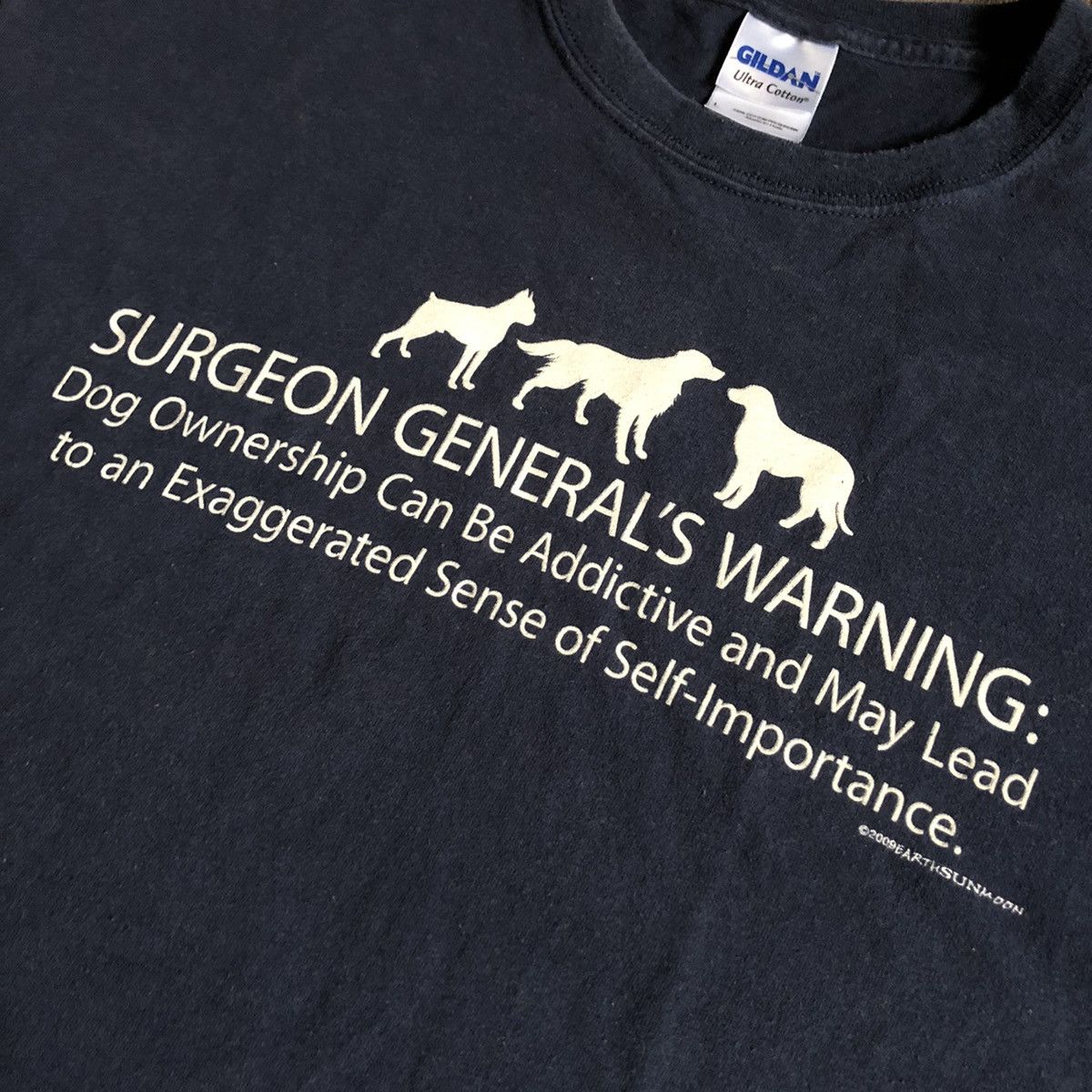 Vintage Vintage 2000s Dogs Surgeon General’s Warning Parody Logo Tee Size US L / EU 52-54 / 3 - 3 Thumbnail