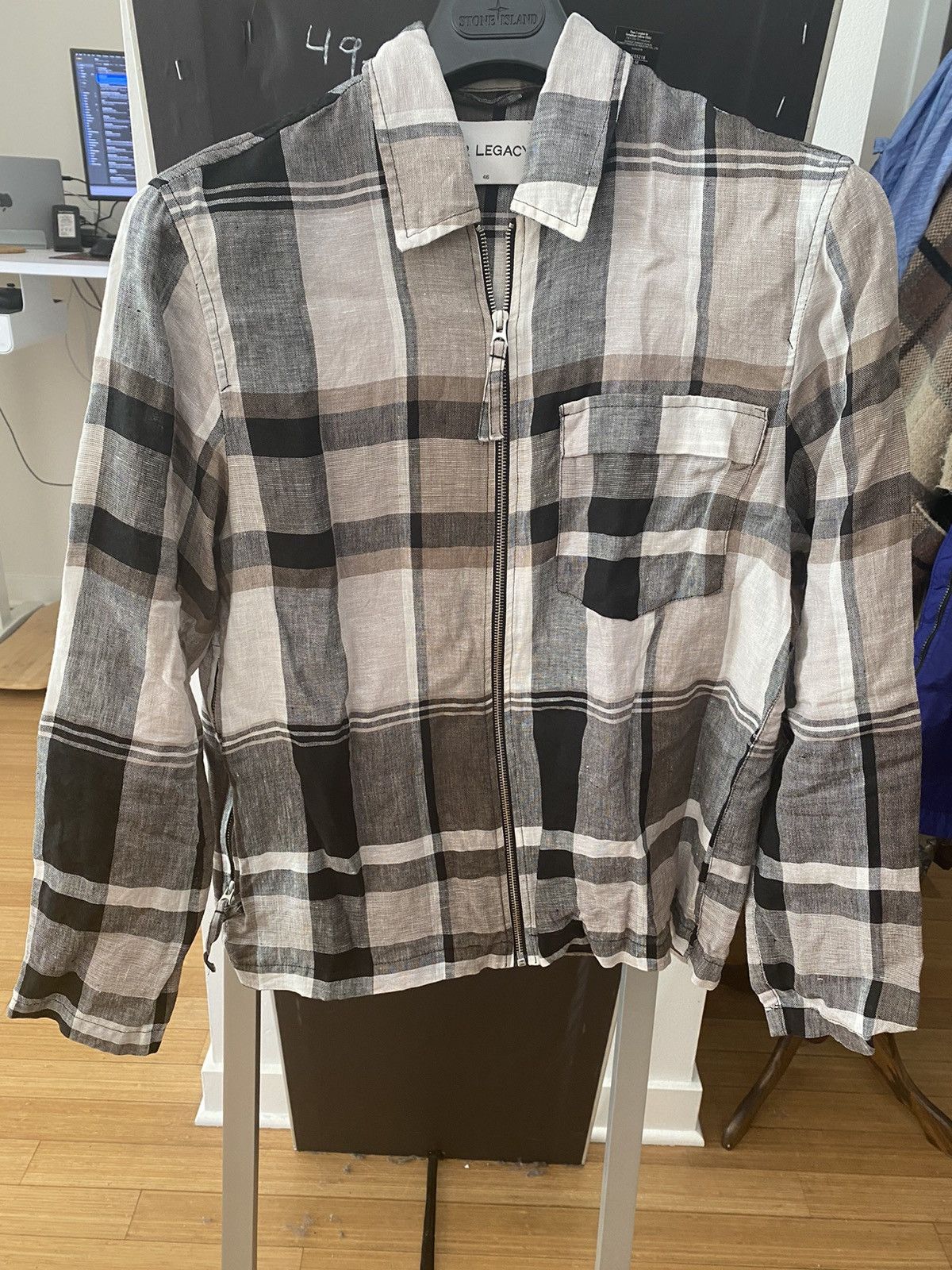 Our Legacy Tech Blouson Linen Line Check size 46 Size US S / EU 44-46 / 1 - 2 Thumbnail